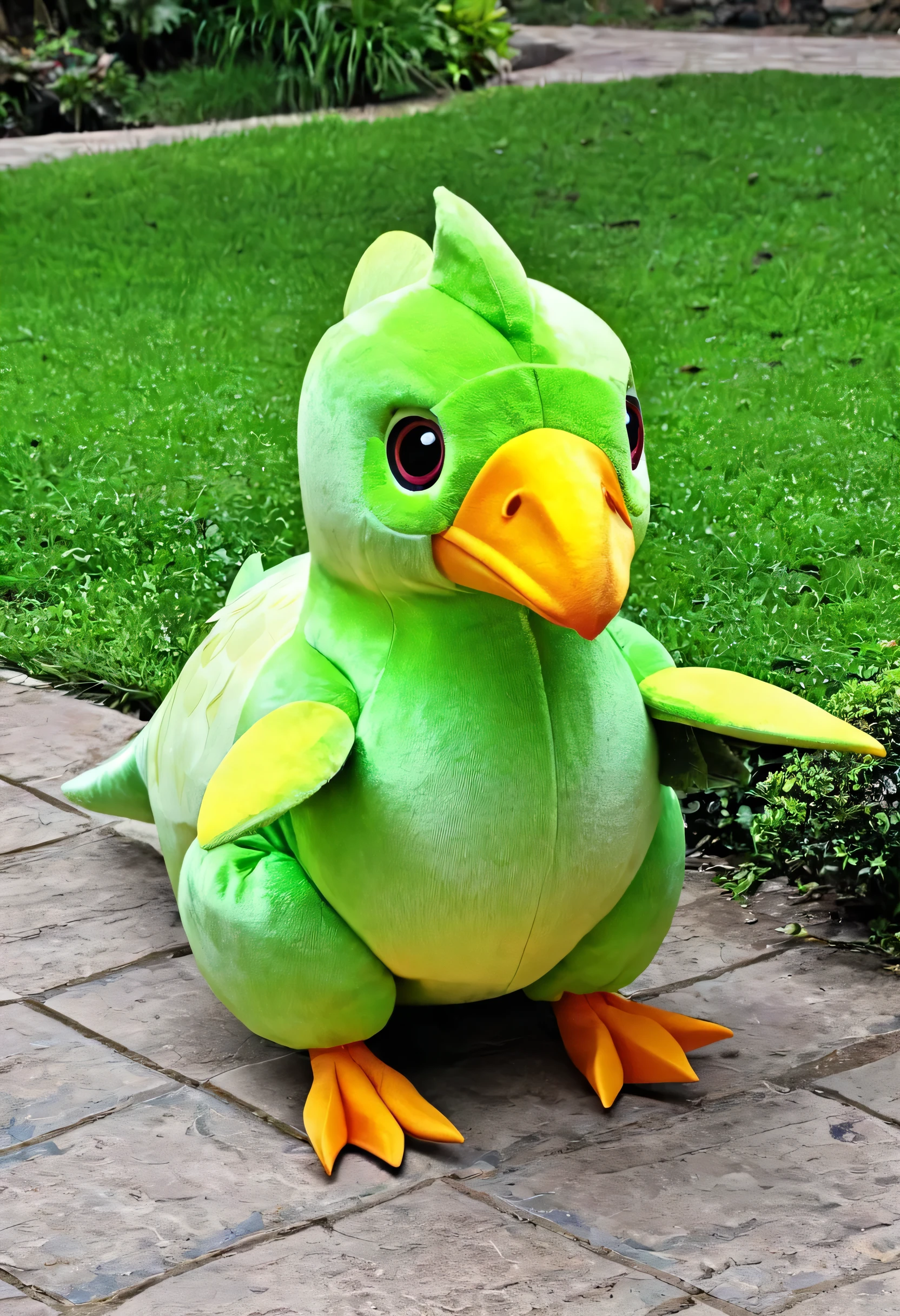 Pollito disfrazado de dinosaurio