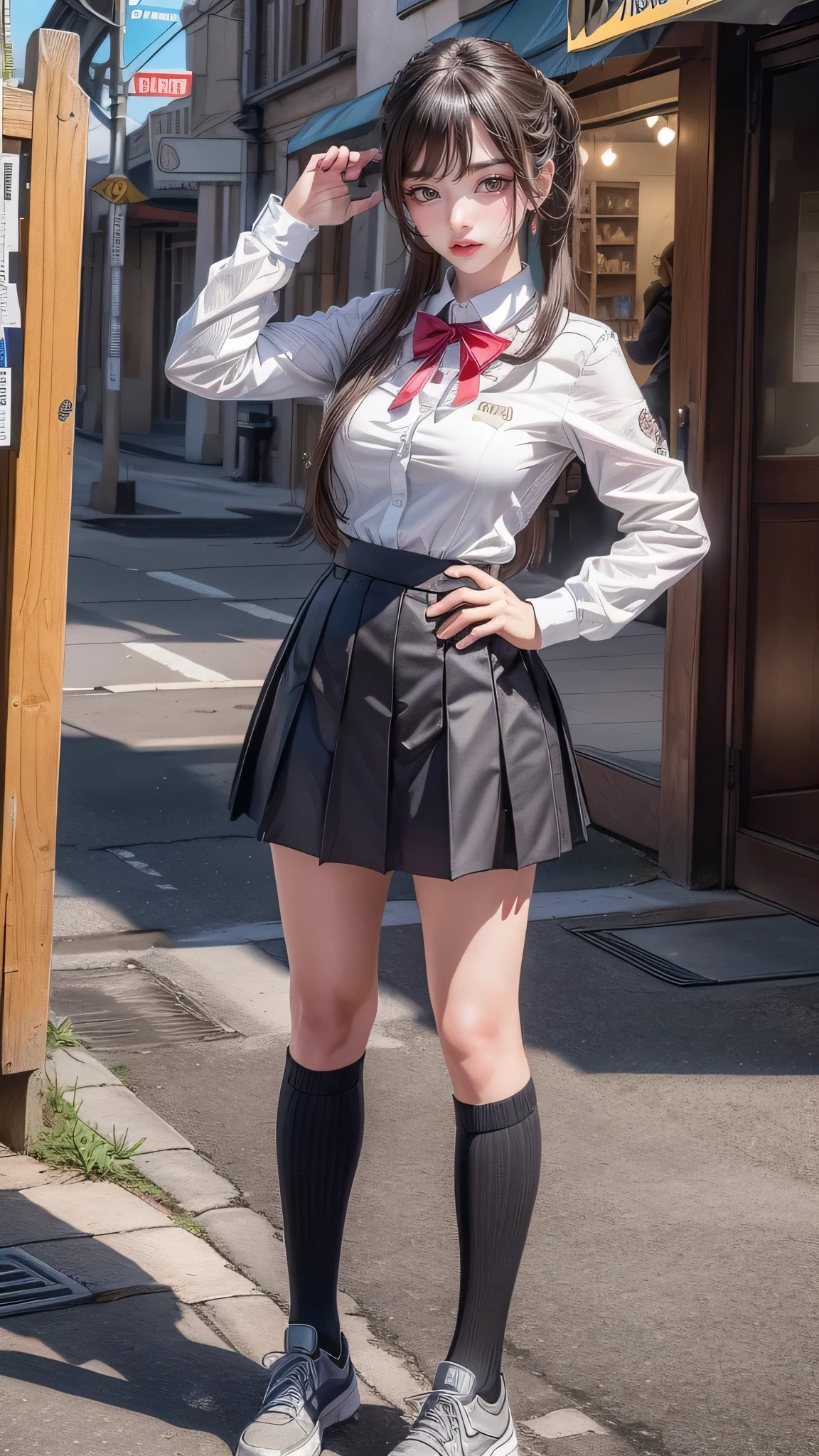 school uniform,(random place),(random pose),(random hairstyle),(movie-like scene,best image quality, hyperrealistic portrait, (8k), Super realistic, 最high quality, high quality, High resolution, high qualityな質感, high detail, beautiful, Detailed, Highly detailed CG, detailed texture, realistic facial expression, masterpiece, before, dynamic, bold)