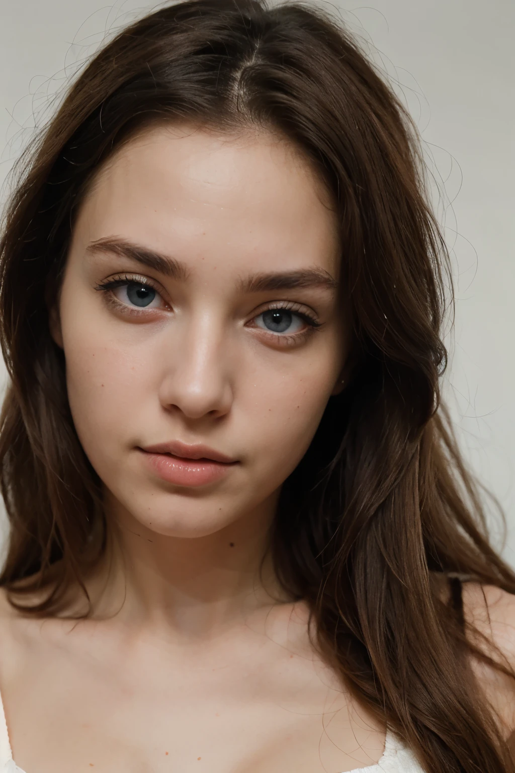 ((best quality)), ((masterpiece)), (detailed), perfect face, european girl, blue eyes, brown hair, long hair, normal eyebrows