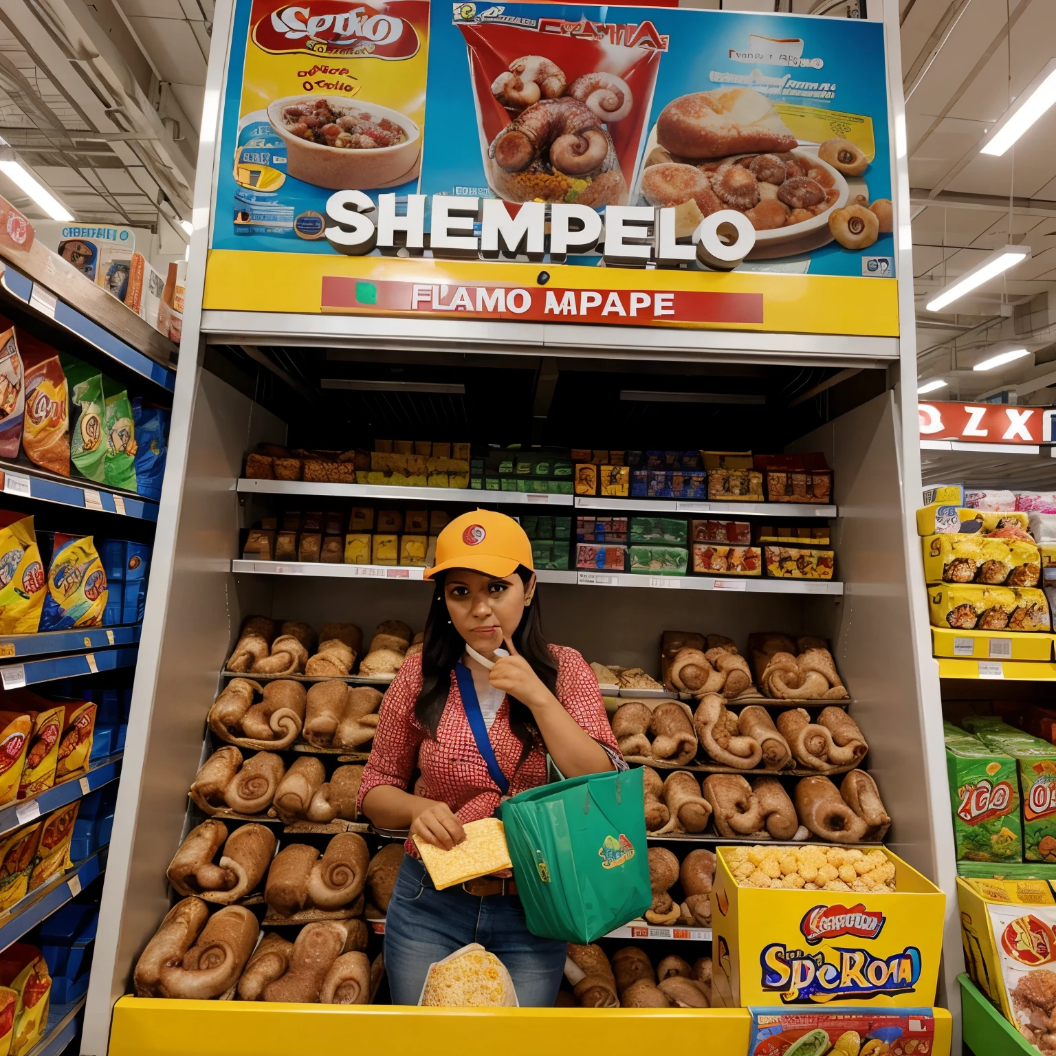 Pulpo trabajando en super mercado 