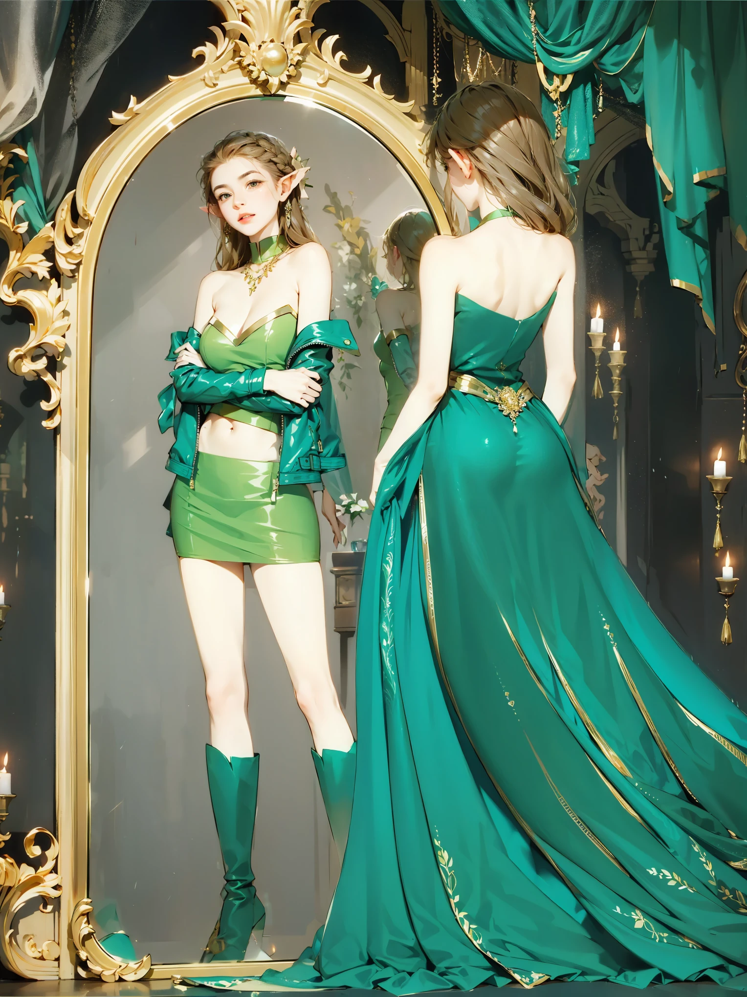 Gorgeous mirror frame，masterpiece，extremely high detail