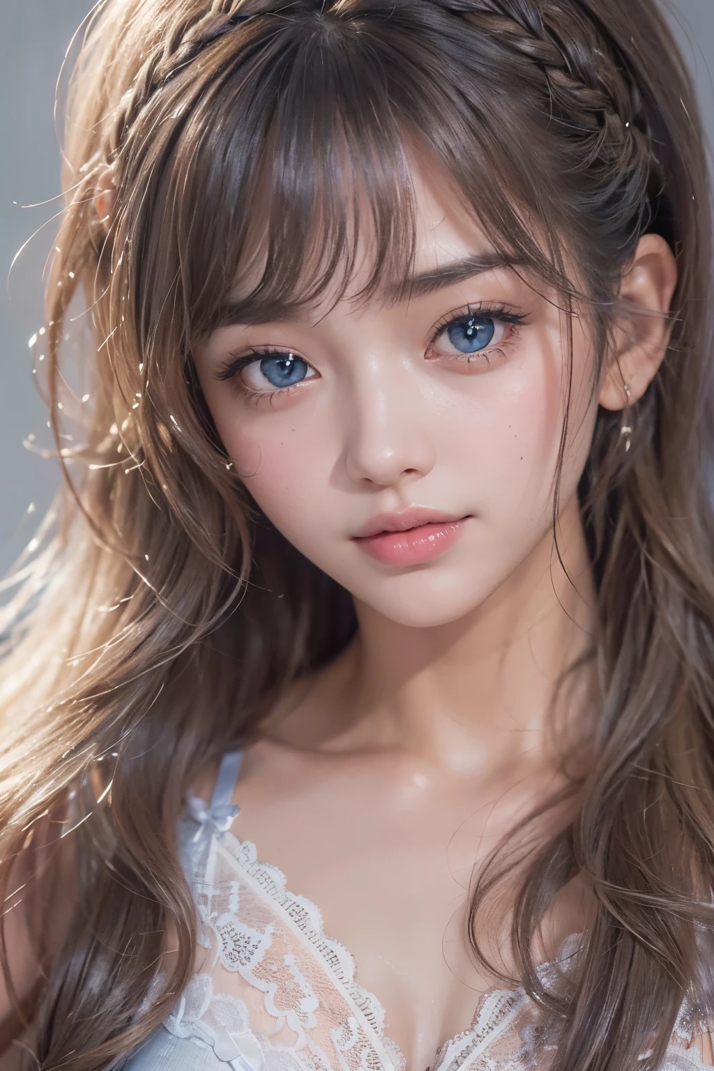 1woman, (Ultra realistic, high res), (highly detailed eyes, highly detailed hair, highly detailed face, highly detailed plump lips), (off shoulder with open breasts), breasts, upper body, caute smile, (best quality:1.4), Raw photo, (realistic, photo-realistic:1.37), professional photography, cinematic light, (fine face: 1.2),fashion model 20 years old, cute, [[[[pure eyes]]]], [[[[closeup]]]], [[[[chest]]]], [[[[neck]]]], [[[[shoulders]]]], perfect eyes, perfect iris, perfect lips, perfect teeth, perfect skin, soft front light, glow, HDR, (muted colors:1.2), Retrato da mulher、white skin、((cabelo Castanho ondas suaves)) Best Blanco Romantico、8K resolution、Frente Illuminada、アメリカの女の子のPortrait、solo、20-year-old、beautiful face、Upper body、medium side cut、beautiful gray hair、beautiful little face woman, solo,　black theme,　look at the audience,one woman, It&#39;s real, Wolfzan-6500-V1.3, anime、animeスタイル、beautiful diamond eyes、20 year old american girl、braided hair、swimsuit、portrait beautiful detailed woman, very detailedな青い顔, Reality, beautiful narrow blue eyes, huge file size, Super detailed, High resolution, very detailed, highest quality, masterpiece, An illustration, very detailed, ticker, Unite, 8K painting wallpaper, fine, fine details, masterpiece, highest quality, Hvery detailed ticker uniform 8K wallpaper, face light movie lighting、cuteブラウス, dark background, oil, masterpiece, diffused soft film lighting, Portrait, highest quality (perfect face:1.4),stunning girl pictures,(8K and、photorealistic:1.25) 、(lip gloss、eyelashes、shiny face、shiny skin、highest quality、超High resolution、Depth of the bounds written、chromatic aberration、caustic road lighting、natural shading、sexy 1girl, Extremely cute, Amazing face and eyes, (Beautiful lovely smile), (extremely detailed beautiful face), bright and shiny lips, (cute bikini:1.3), (very elaborate lace bra:1.5), smooth skin, super beautiful, attractive, (Best Quality:1.4), (hyper quality), (Ultra-detailed), (hyper-realistic, Photorealsitic:1.37), Authentic skin texture, complex details, extremely detailed CG unified 8k wallpaper, RAW Photos, professional photograpy, Cinematic lighting, coast, sea, palm trees,masterpiece, best quality, high quality, High definition, High quality texture, High quality shadow, high detail, beautiful detailed, finely detailed, extremely detailed cg, detailed texture, a realistic representation of the face, realistic, colorful, delicate, Cinematic Light, sidelighting, Lens Flare, Ray tracing, sharp focus, (intrica