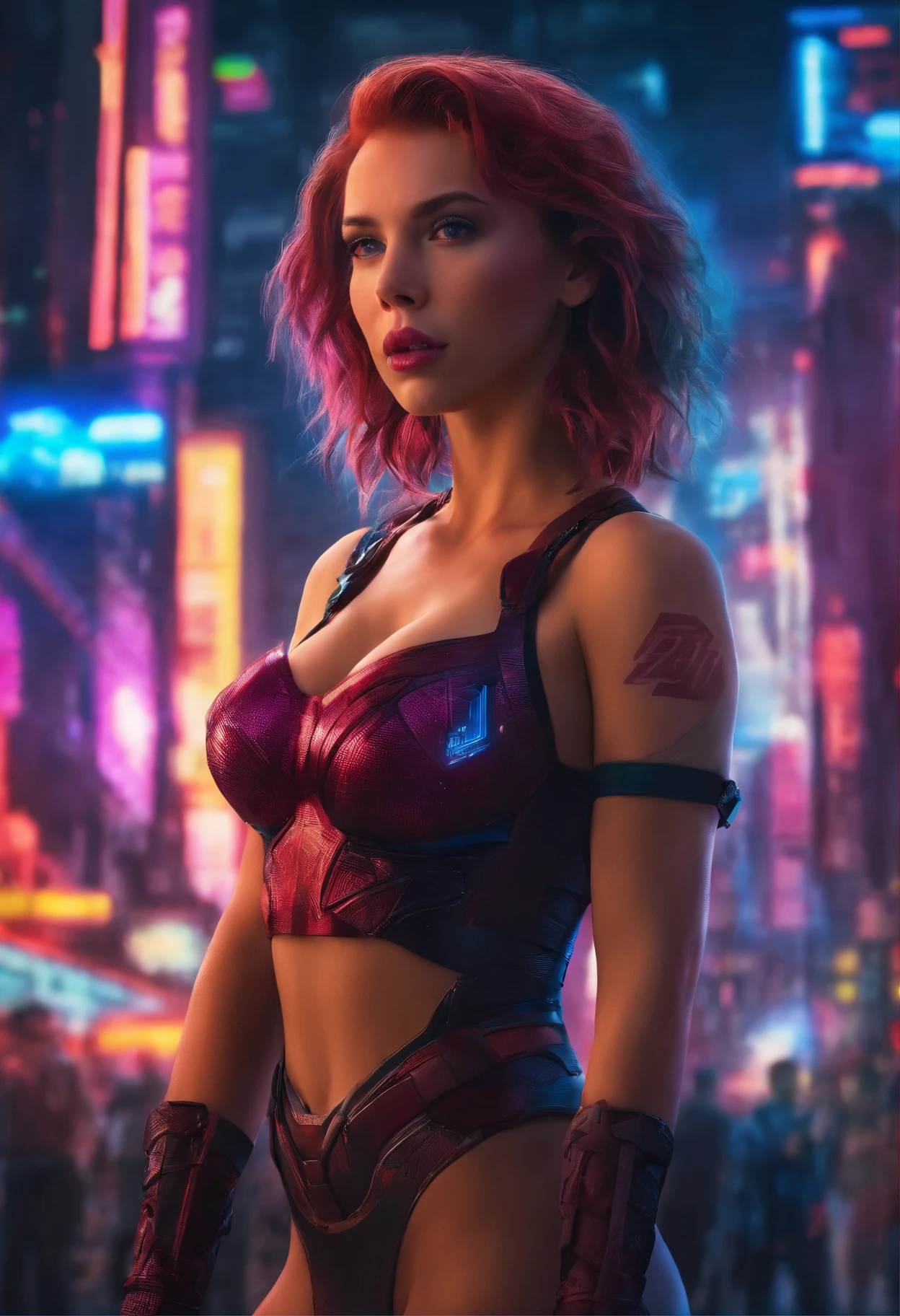 Scarlett Johansson, (strappy:1.3), (BDSM:1.1), Beautiful body, Beautiful pussy, Burgundy hair, Cosplay Wonder Woman, f, Detailed face, Cinematography, max details, com cores neutras, hdr, pastel colour, Soft cinematic light, insanely details, Intricate details, ultra - detailed, Masterpiece, 8K, the wallpaper, (Detailed), High quality, ((highdetailskin, skin detailed)), Sharp focus, 8K Ultra HD, Digital SLR, filmgrain
