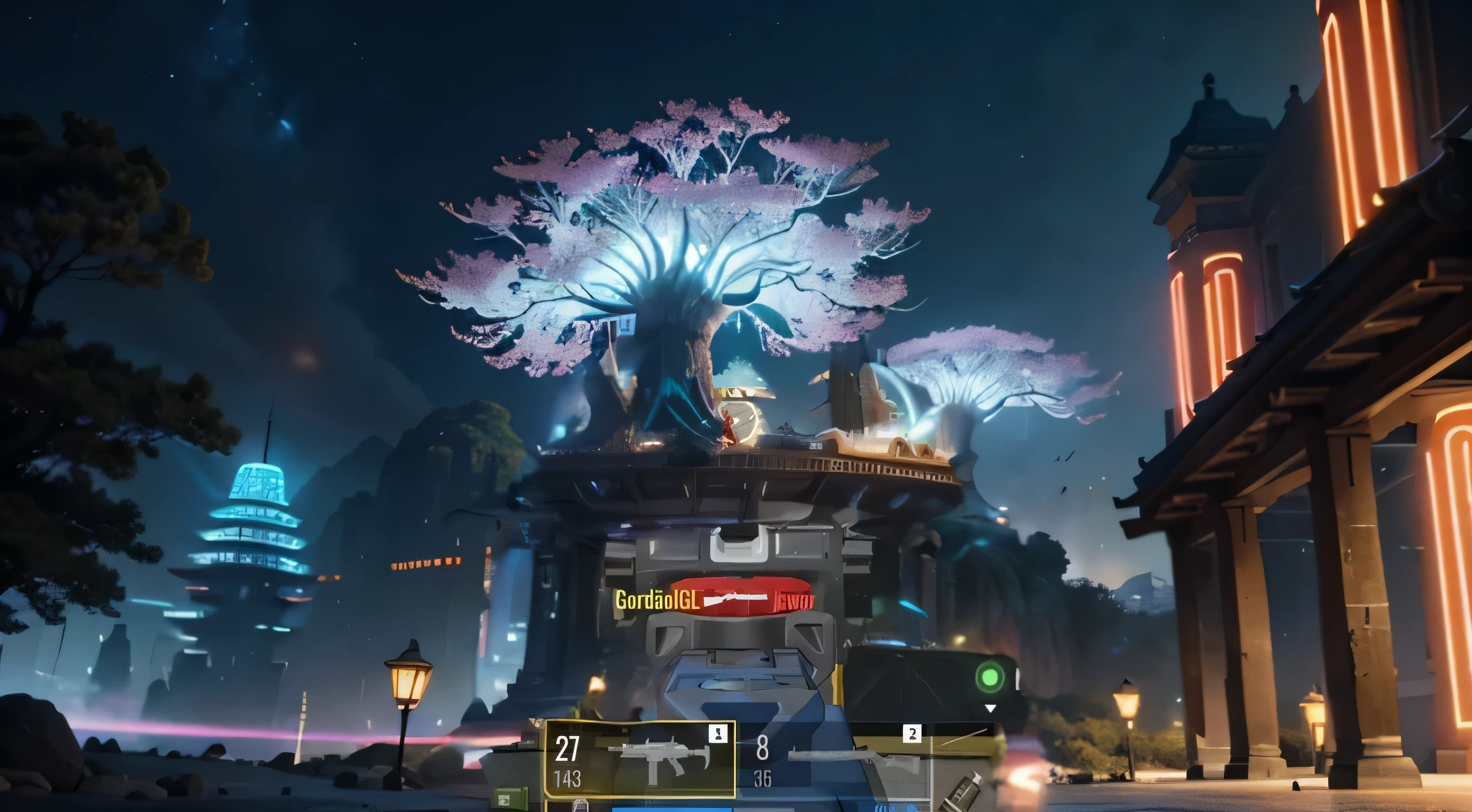 sakura tree in fantasy mountain, Wide angle, Dramatic, vista, gongbi artistic style, Ghibli, aquarela --w 1024 --h 2042, grande floresta de cogumelos brilhantes --style raw --v 6.0, ''cinematic shot'' from the gates to heaven, completo detalhado, 8k, Realista, atmospheric, Estilo de Ivan Aivazovsky, Peter Mohrbacher, Greg Rutkowski, volumetric light effect, luz ampla, oil painting, pintando arte de fantasia, sci - fi, realismo, premium prints, Motor irreal, cinematic, instant shot, outdoor night scene with an industrial building, structure filled with vibrant red and cyan neon lights that cast a vivid glow over the scene, luzes delineiam as vigas e pilares, creating a grid-like pattern across the entire facade, the floor reflects neon luminescence, giving you a high resolution texture, the foliage is subtly illuminated by neon light, adding organic shapes to the geometric environment, the mood is futuristic and energetic, UHD resolution --ar 9:16 --estilo bruto --estilizar 600