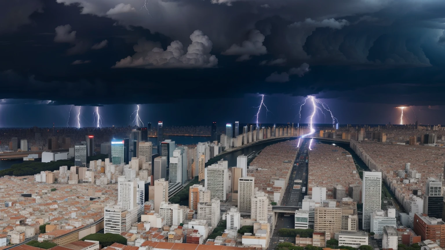 Lightning and thunder were heard throughout the day in the city of Buenos Aires.