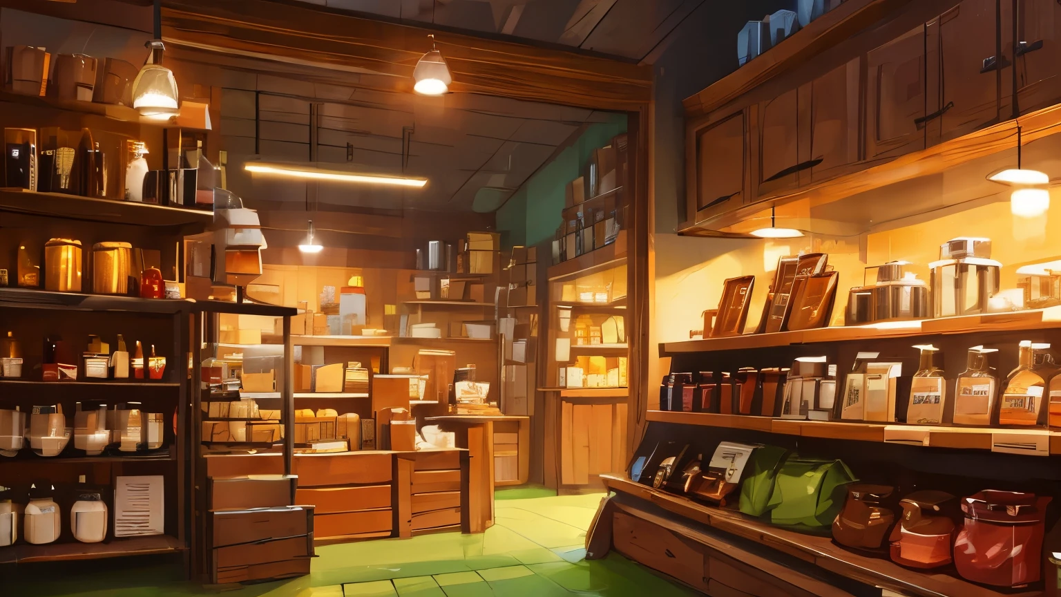 visual novel background, fantasy general shop, shop that sells adventuring supplies, fantasy, extremely detailed, high quality