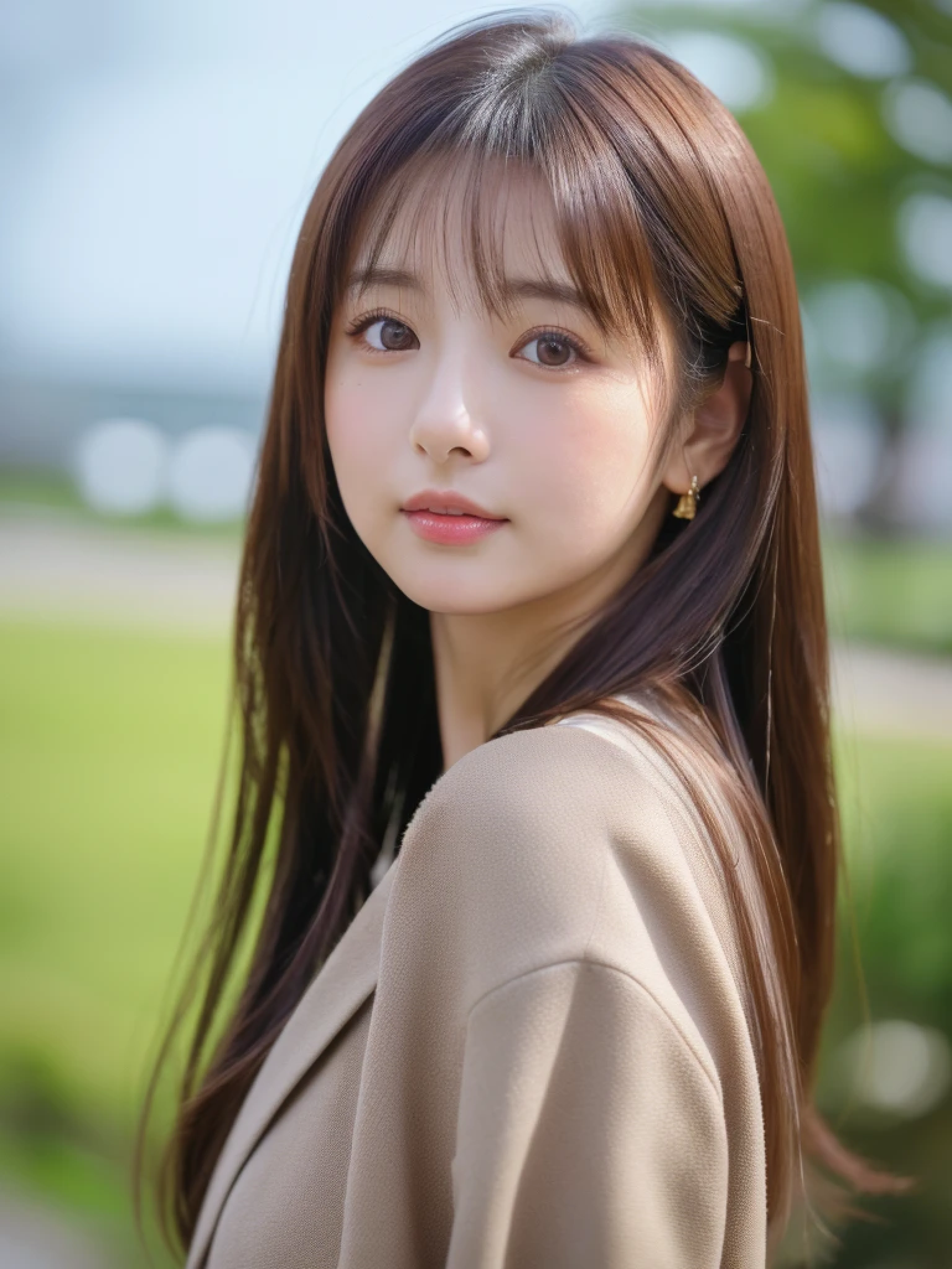((cute日本の女の子、beautiful japanese girl、1 girl、19 years old、ponytail、Highly detailed face and skin texture、super detailed face、highly detailed eyes、Lee Hong、blush、close-up of woman、front、 from the neck up、cute、Highly detailed face and skin texture、smooth white skin、Transparent skin texture、))、(dark brown hair)、looking at camera、sharp focus:1.2、beautiful woman with perfect style:1.4、japanese model、young gravure idol、若いcuteグラビアアイドル、Realistic young gravure idol、sophisticated gravure idol、((highest quality、8k、masterpiece:1.5、1photograph))、(4k、RAWphotograph、highest quality)、Place a person on the other side of the screen、Natural light、professional lighting、(realistic、フォトrealistic:1.5)、