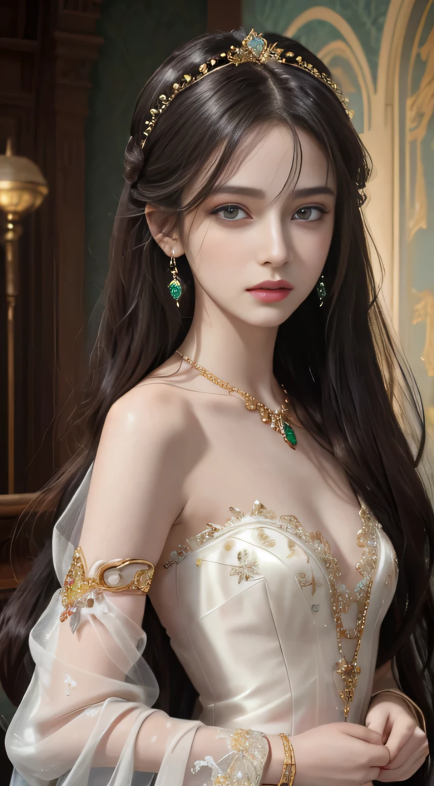 ((highest quality)), ((masterpiece)), (detailed:1.4), beautiful woman images,High resolution(High Dynamic Range),Ray Tracing,NVIDIA,Super Resolution,Scattered under the surface,PBR Textures,Post-processing,Anisotropic Filtering,Maximum depth of field resolution and crisp layered textures,Albedo and Specular Maps,surface shading,Accurate simulation of material interactions,Perfect balance,Rendering with Octane,2-color light,Large Diameter,Low ISO,White balance,Rule 3 points、8K raw data、Beautiful white and shining skin、Hair that changes with light、Long bangs obstruct the view、Highlights of cheek luster、Sexy and very beautiful and lovely face、The most beautiful face in the world、Super long and gorgeous hair、Smooth straight hair、big, Sparkling light blue eyes、Beautiful Bangs、Beautiful and cute 28 year old girl、Big tits cleavage、beautiful sexy dress
