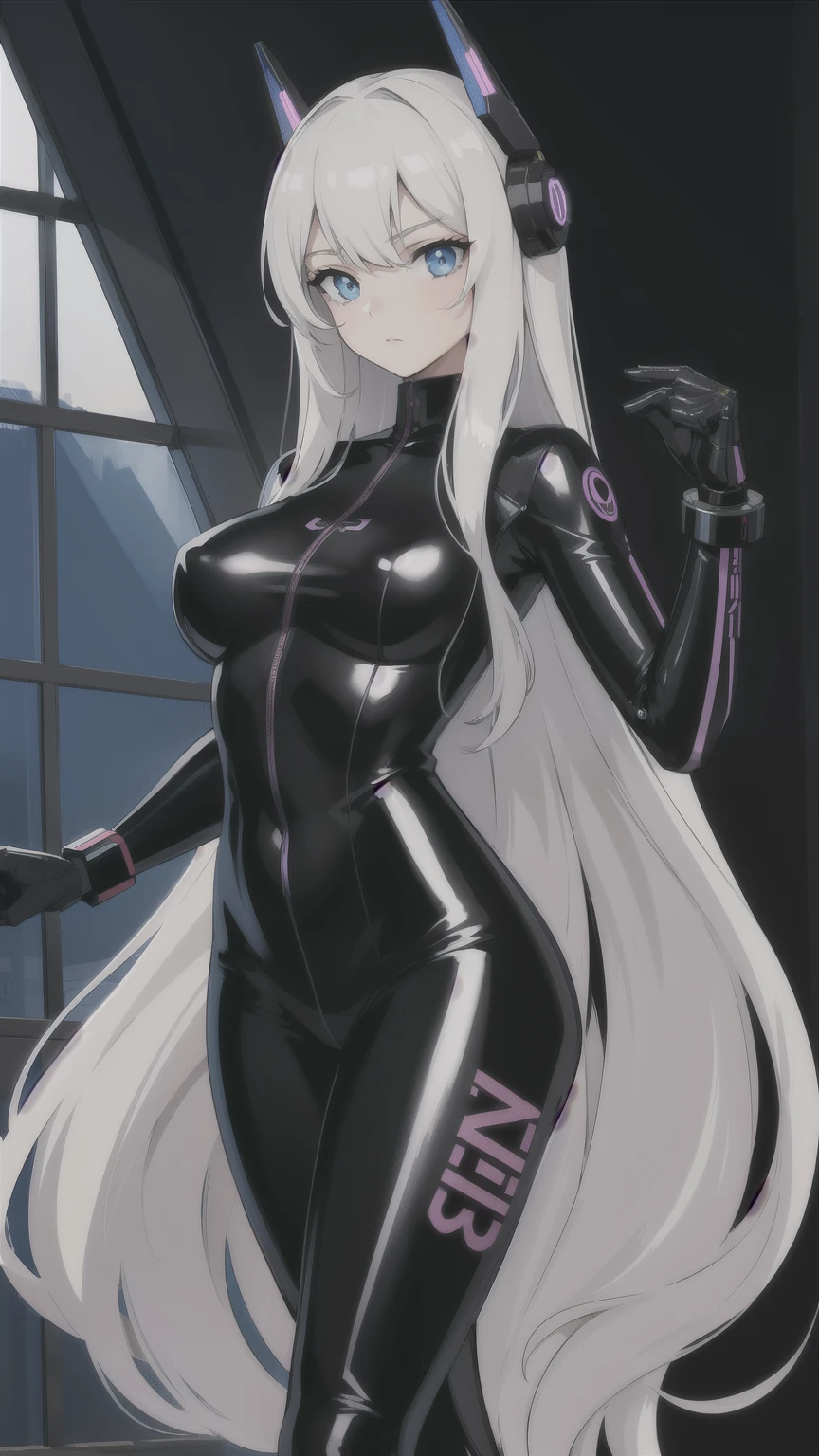 (1girl, long hair) (8k) (cybernetic latex) best quality, Trending on Artstation, masterpiece,