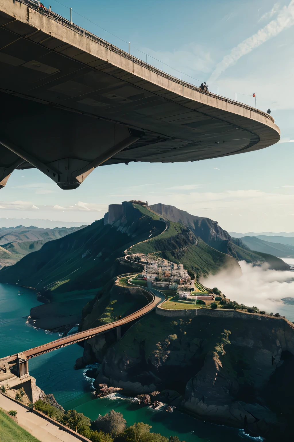 Create a panoramic photo of Green Nova: una ciudad futurista cubierta por una muralla de acero resguardada por Robots armados