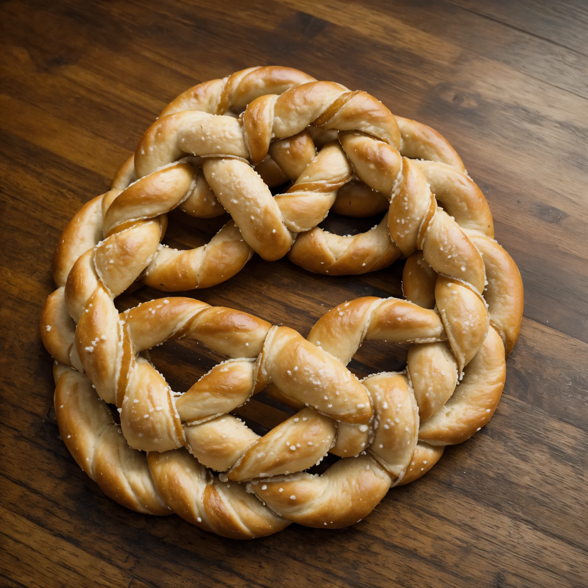 A fractal pretzel knot intricately twisted upon itself into a perpetually unfolding Gordian labyrinth of overlapping salted dough paths.