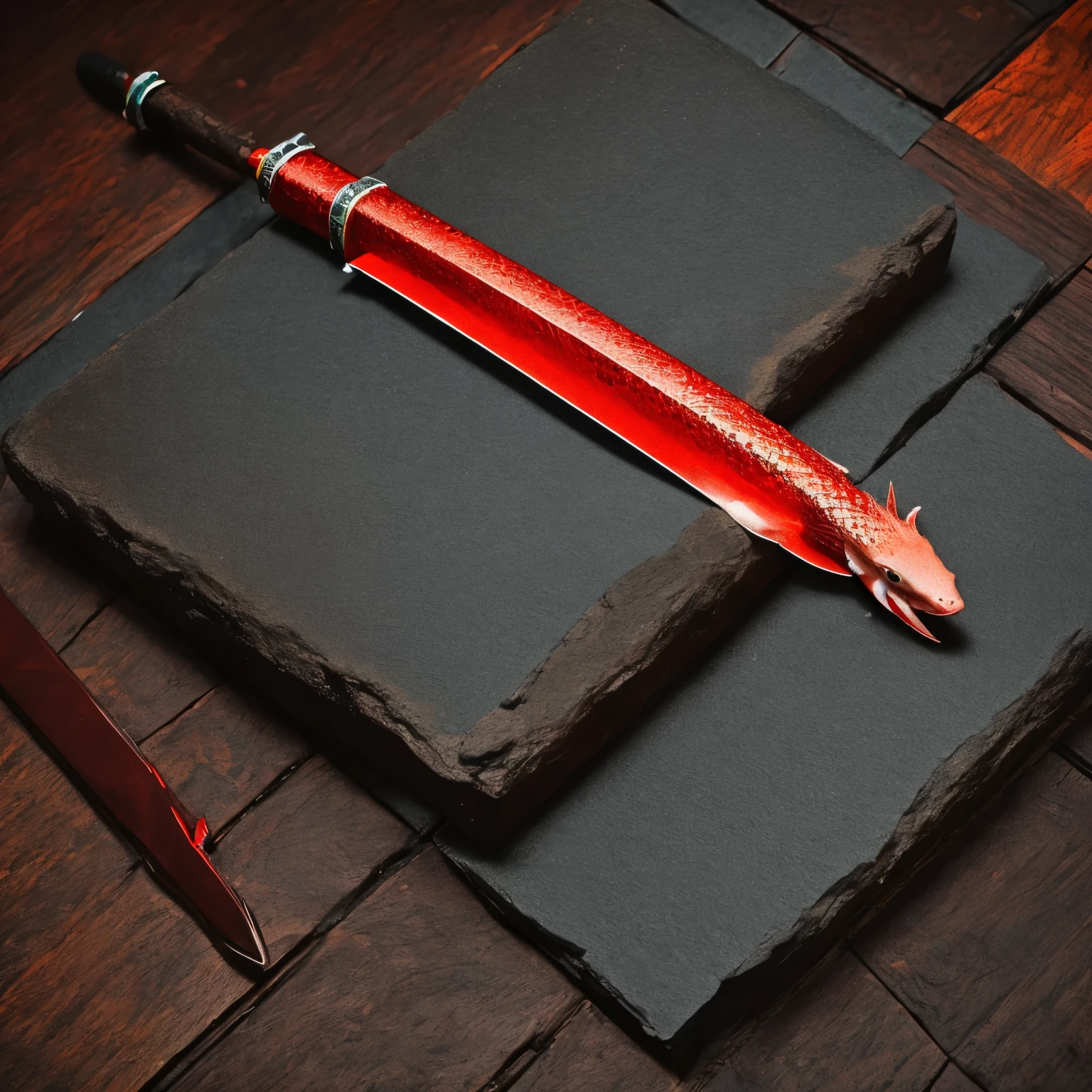 Axolotl holding red sword