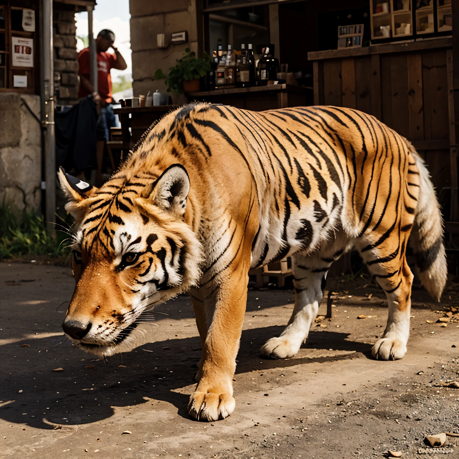 Once upon a time there was a tiger and a very cunning fox.
One day the fox was very hungry, entonces se fue a buscar algo para saciar su hambre.
Suddenly the fox saw a fat bull and it had huge scrotums &quot;balls&quot;; which for the fox was the avio or “tapeque”. The poor fox followed the bull every day waiting for the tapeque to fall..
