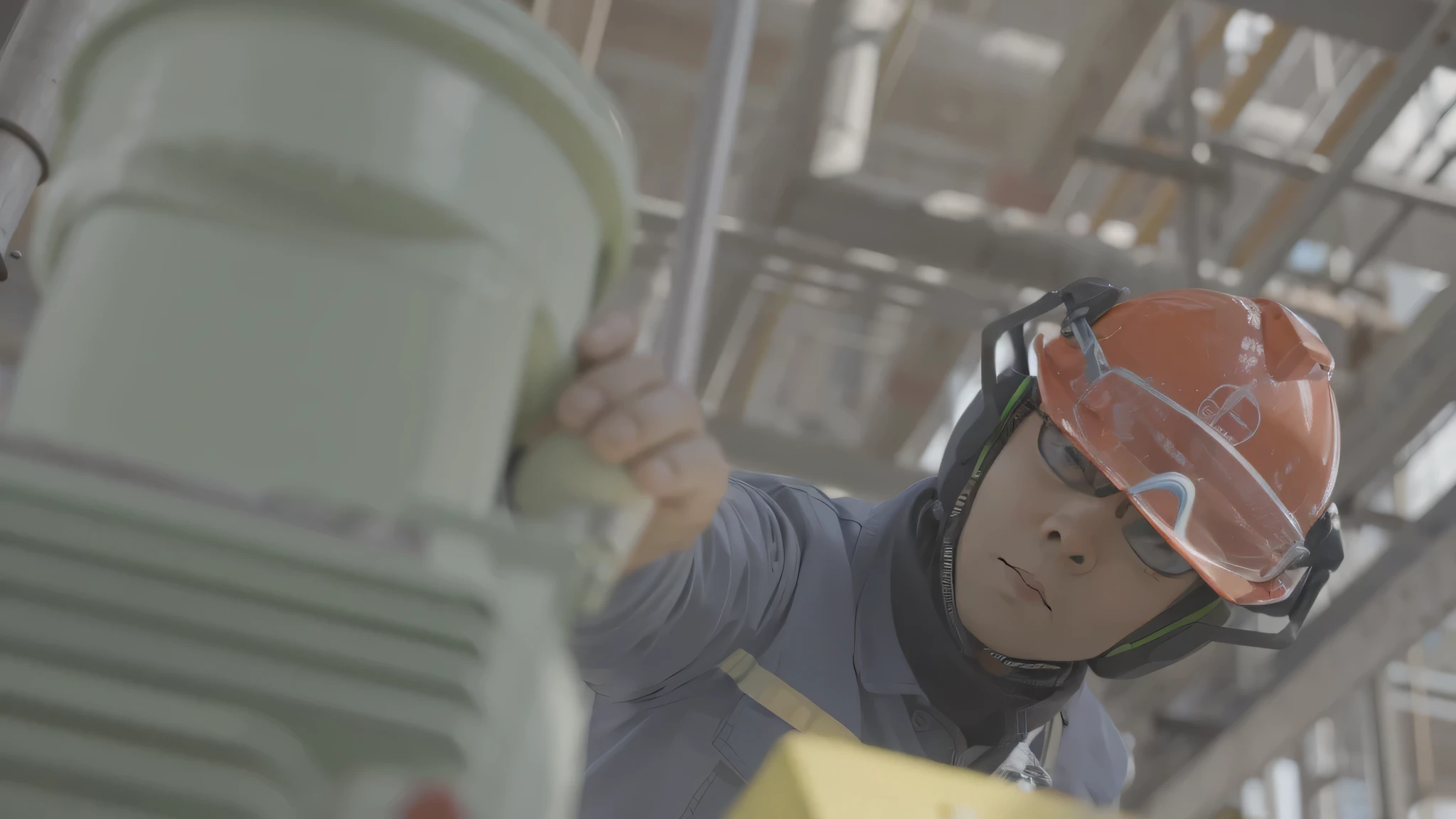 Serious expression，Small Eyes，Protective cap，Check instruments，((clear eyes))，clear eyes