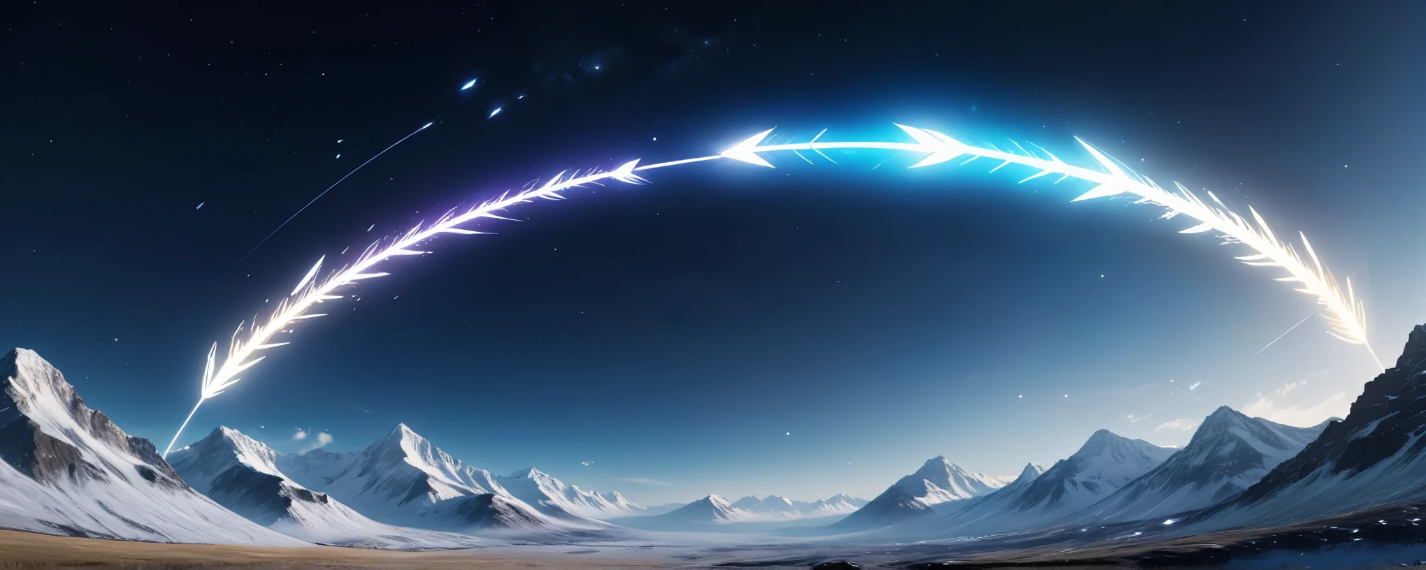 (masterpiece), 8k, best quality, panoramic view, white glowing energy arrows,