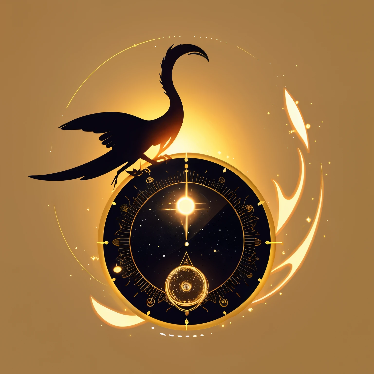 round design,Astrolabe,golden ratio,Random strong contrast,myth,perfect face,magic lamp,Horological elements,desire,fantasy,flight related,cosmic elements,Design a logo,Vector illustration