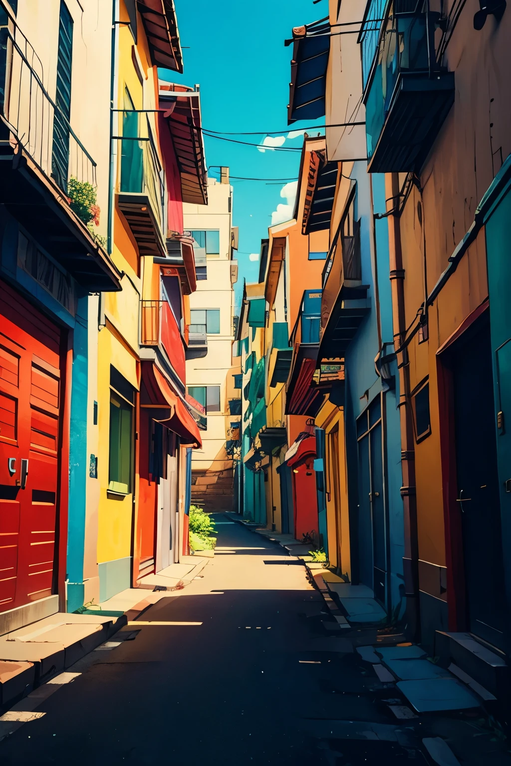 street background.cartoon style.