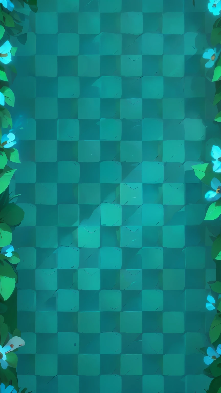 there is a blue and green checkered background with a border of blue flowers, mobile game background, blue checkerboard background, background aerial battle, game texture, arena background, seamless game texture, checkerboard background, background(solid), dungeon background, cave background, video game texture, magical battlefield background, videogame background, 2 d texture, 2d texture