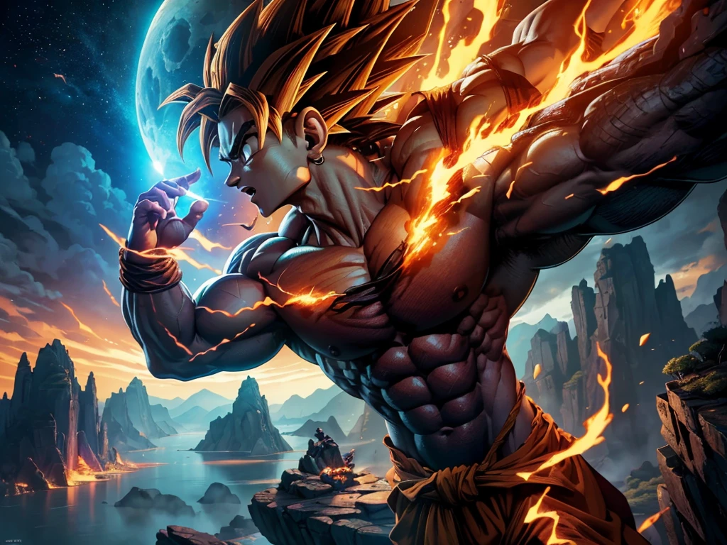 (best quality,4k,8k,highres,masterpiece:1.2),ultra-detailed,realistic,extremely detailed Dragon Ball, seven dragon balls floating around Shenron, Goku pointing at them from the top of the cliff, vibrant and dynamic illustrations, vivid colors, strong contrast, high-definition rendering, detailed facial features, energetic and determined expressions, iconic Goku hairstyle, vibrant orange gi with symbols, dragon design on Shenron's body, mystical aura surrounding the dragon balls, scenic cliff backdrop, dramatic lighting with shadows and highlights, intense atmosphere, action-packed scene, iconic Dragon Ball style, dynamic poses, powerful energy waves, intense battles, epic moments, breathtaking landscapes, intricate details in the background, dramatic perspective, captivating artwork.