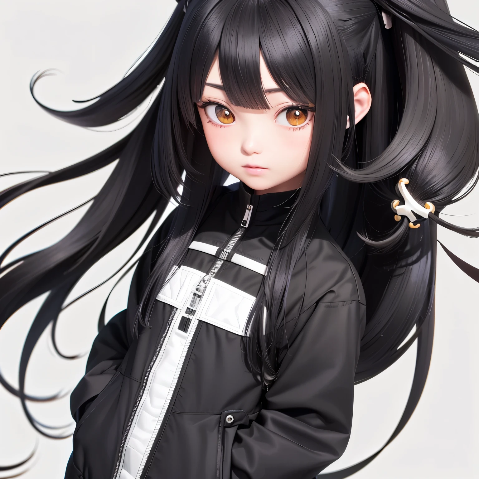 Simple girl named Jingky, with black long flowing hair in 3D anime style, dressed in a casual outfit. She is accompanied by one boy. (1080p, semi-detailed CG)
Or,
Meet Jingky, a young, simple girl with long, black hair in an intricately detailed 3D anime rendering. She is in the company of one boy. (720p, moderate resolution)
Another option:
Jingky, the unassuming girl with long, black tresses, is depicted in stunning 3D anime style. She walks hand in hand with one boy. (4k, highly detailed C