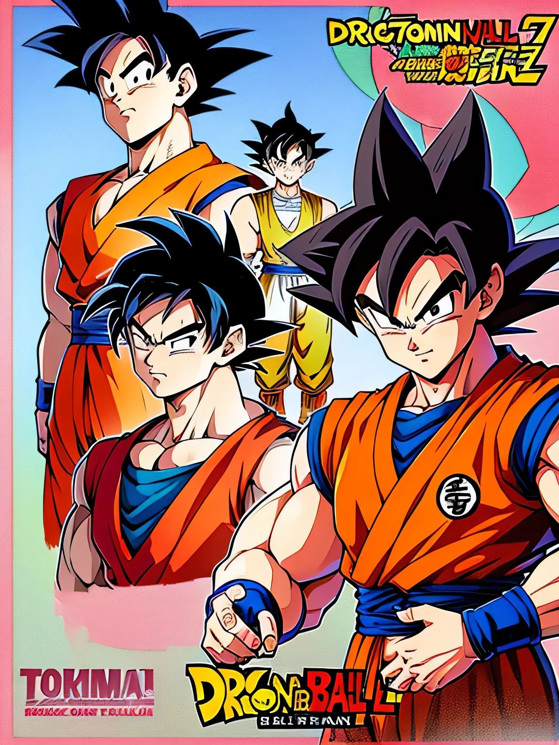 Gohan and his friends, dragon ball style, dragon ball z style, character dragon ball, dragon ball z, dragon ball z, dragon ball, dragon ball, dragon ball artstyle, DBZ, Akira Toriyama风格, dragon ball concept art, human goku, author:Akira Toriyama, Goku as an Asian