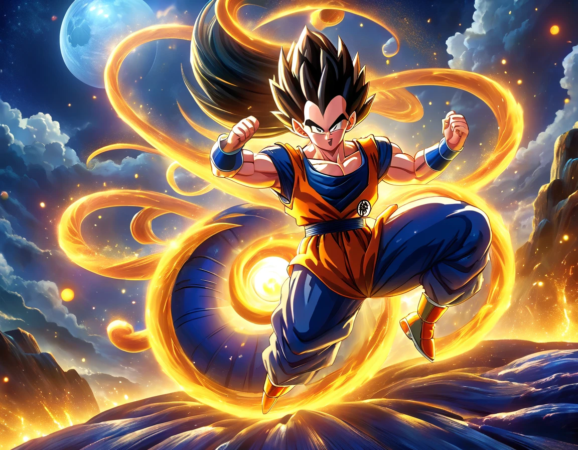 (( 6 cards of Dragonball guku facing Vegeta:1.5)),( making dynamic poses:1.5) , ((Imaginative scene)),((perfect, meticulously detailed.:1.3)), ((full shot: 1.4)) , ((Best quality)), ((Masterpiece)), 3D, (hyper detailed: 1.3), ((Epic scenery: 1.3)), ((night background: 1.3 ))), (((the night:1.2 )) ), (photorealistic: 1.4), ((Front camera)),( (Low-light night cinematic lighting: 1.2)). 32k.
