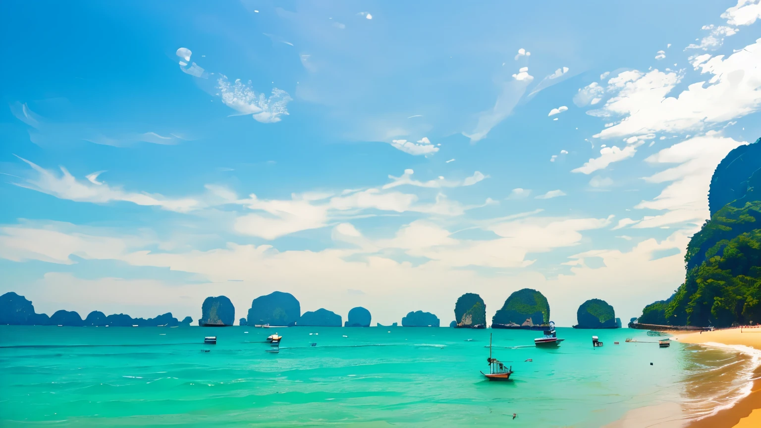 view of the beautiful sea in Thailand
