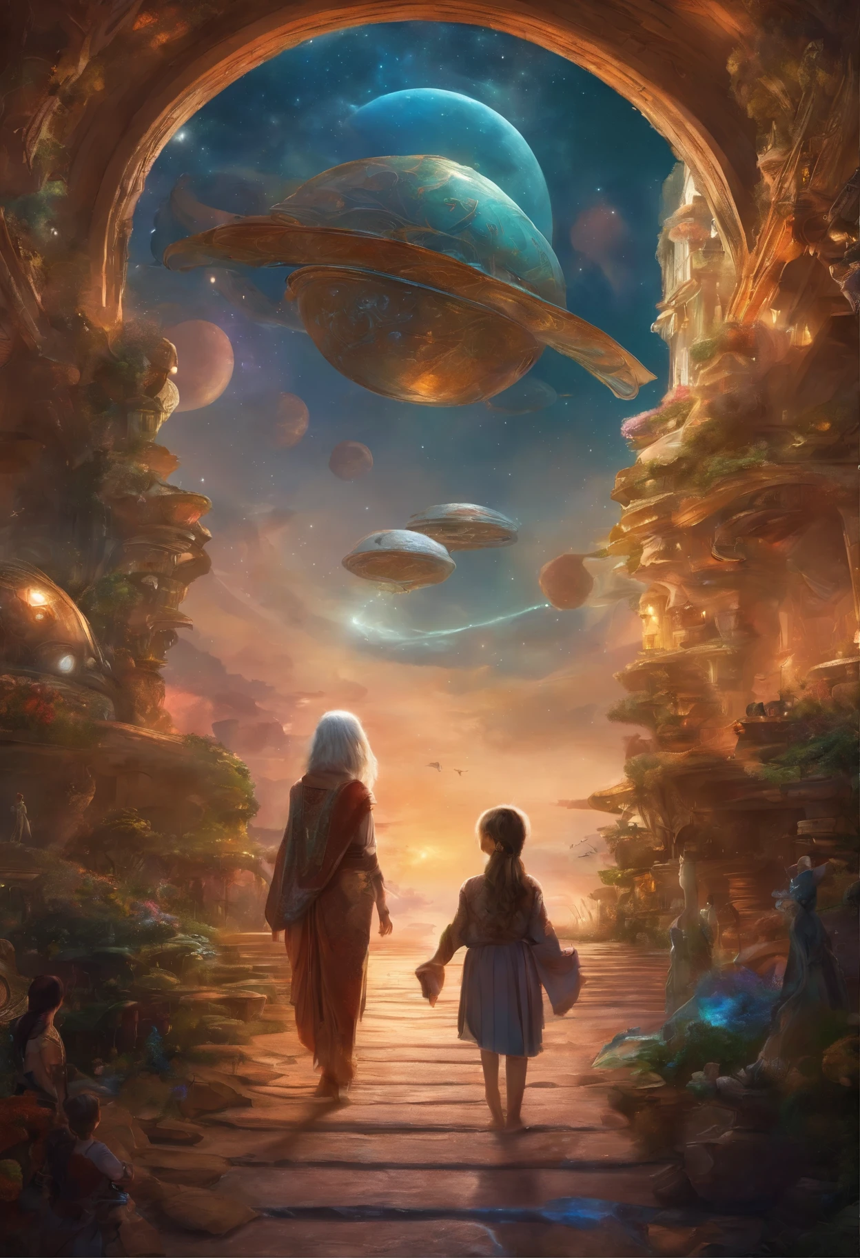 old woman take her little daughter for hand, on background aliens' starship levitating mid-air, it's their invasion,pretty face,intricate details,realistic humid skin,extremely intricate details,anatomically correct,
eyes extremely detailed, high detailed eyes,High contrast,Ultra HD,Retina,HDR,photo,photorealism,Masterpiece,
natural skin textures, hyper realism,hyper detailed,High contrast,Realism,Ultra Detailed,irina yermolova,
close full body shot,32K resolution,Nikon Z9