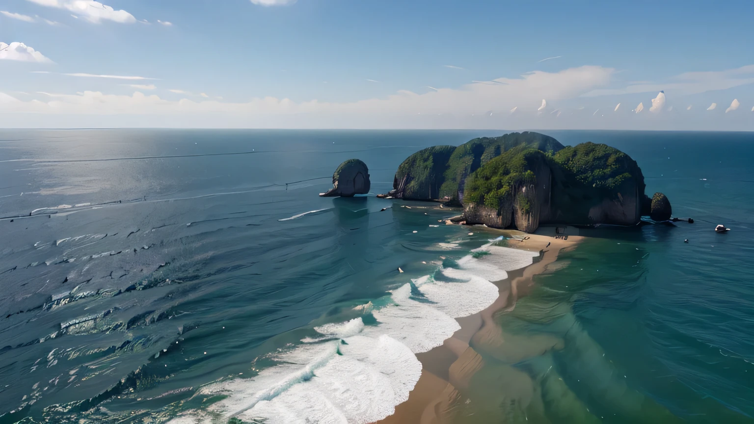Shoot down drones, Beautiful sea scenery of Thailand.