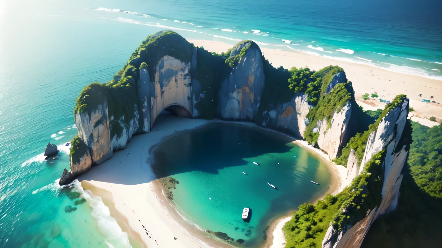 drone shot, view of the beautiful sea in Thailand.
