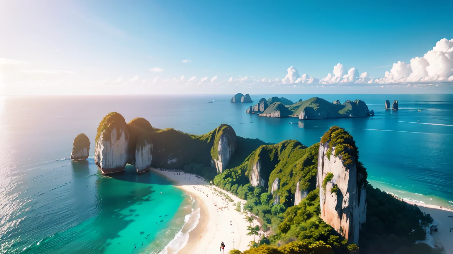 drone shot, view of the beautiful sea in Thailand.