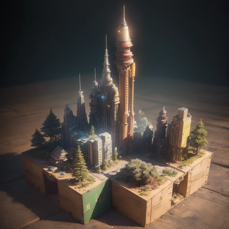 3598年Mars realistic model, (split ends, original photo, best quality, masterpiece:1.4),Steampunk Cyberpunk 6820 City,(CyberpunkMars light:1.3), Mars (related to land),(in a small nature box:1.3),Isometric, small nature, landscape on foundation,landscape,