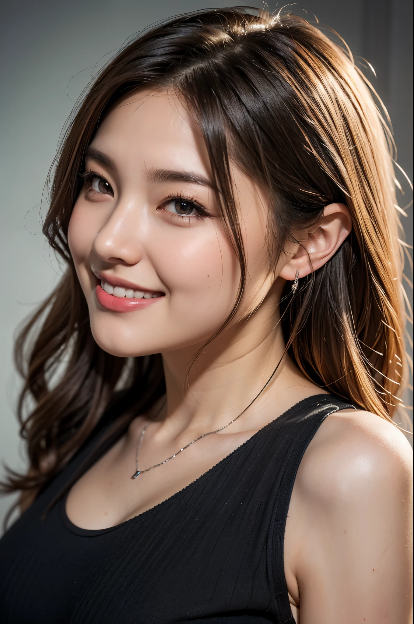 high quality,8K,high resolution,woman,1 personality,realistic texture,(long hair),(plump8),(Portrait),(smile),(Japanese),(curvy8),(glamorous3),(silver hair),(fat2),(20-year-old),(),,