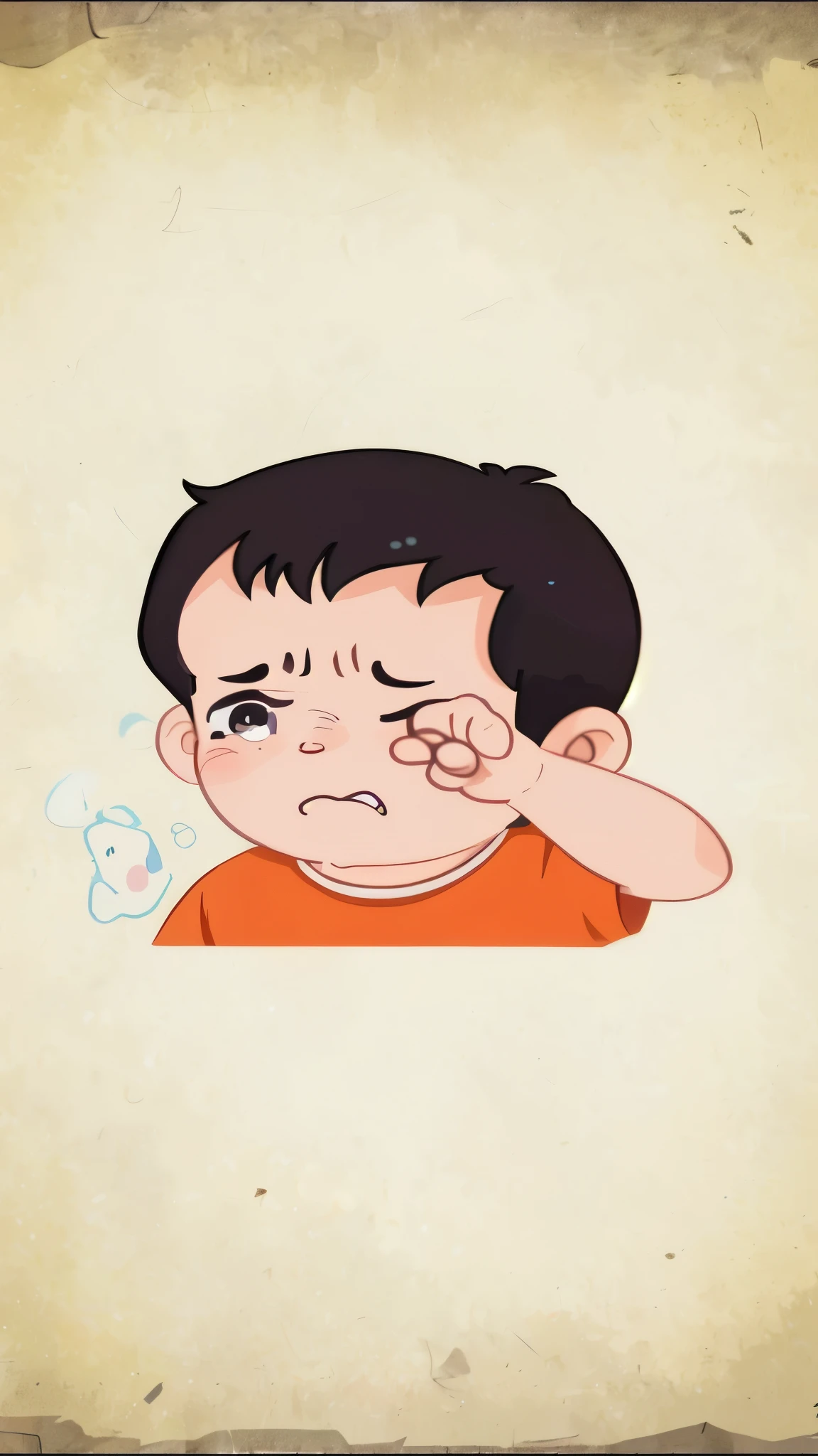 Cartoon of a boy with finger on nose, Crying and vomiting, punchable expression, telegram stickers, jigachad cries, very sad emotion, with a sad expression, sad expression, Ruan cute vtuber, cute cartoon, feeling of disgust, Pouting, is totally sad and cries, sad, cute cartoon, sad mood