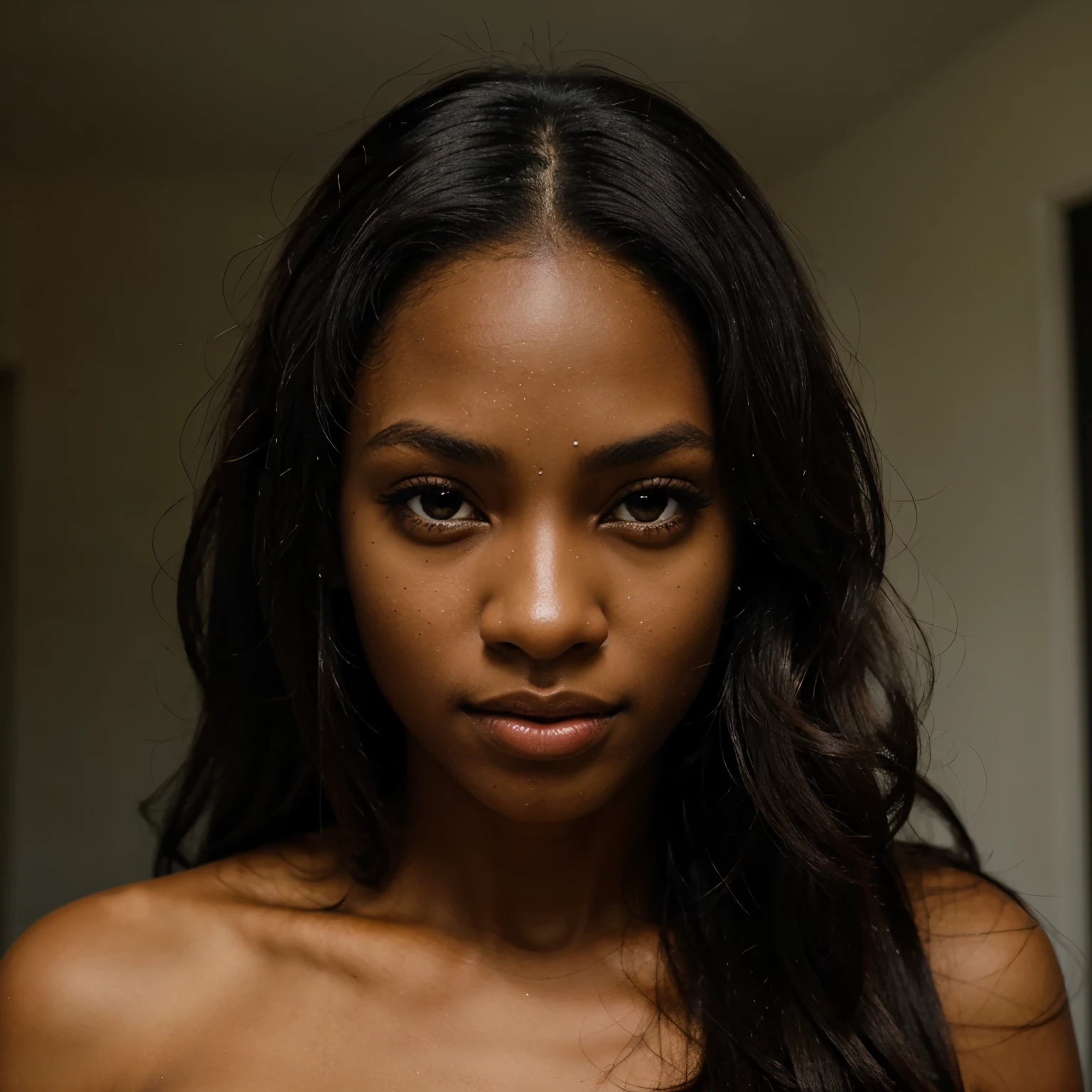 Give me a dark-skinned woman with clear, slanted eyes and beautiful skin.