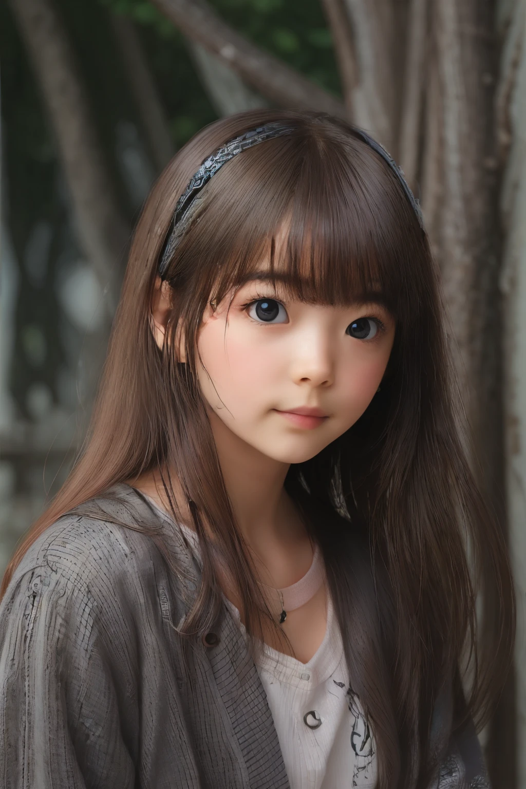 ((sfw: 1.4)), ((sfw, 1 Girl)), Ultra High Resolution, (Realistic: 1.4), RAW Photo, Best Quality, (Photorealistic Stick), Focus, Soft Light, ((15 years old)), ((Japanese)), (( (young face))), (surface), (depth of field), masterpiece, (realistic), woman, bangs, ((1 girl))
