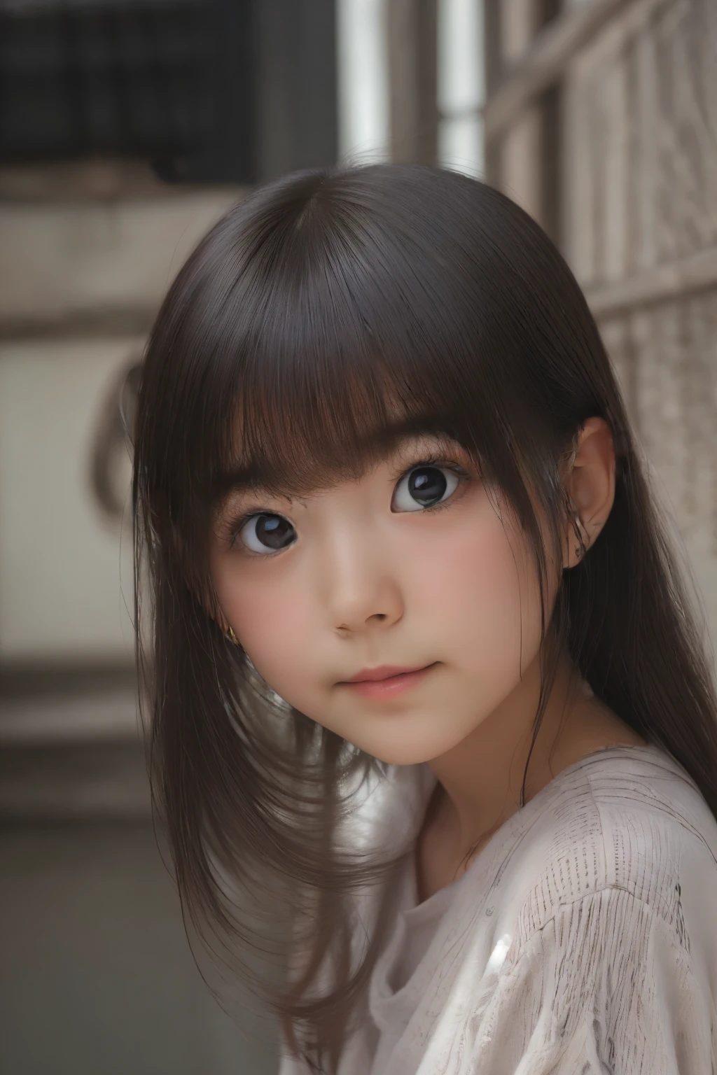 ((sfw: 1.4)), (detailed face), Ultra High Resolution, (Realistic: 1.4), RAW Photo, Best Quality, (Photorealistic), Focus, Soft Light, (()), ((Japanese)), (Front, Young Face))), (Depth of Field), (One Piece), Masterpiece, (Photoreal), Woman, Bangs, (( off-the-shoulder top, Bedroom, 1 Girl))