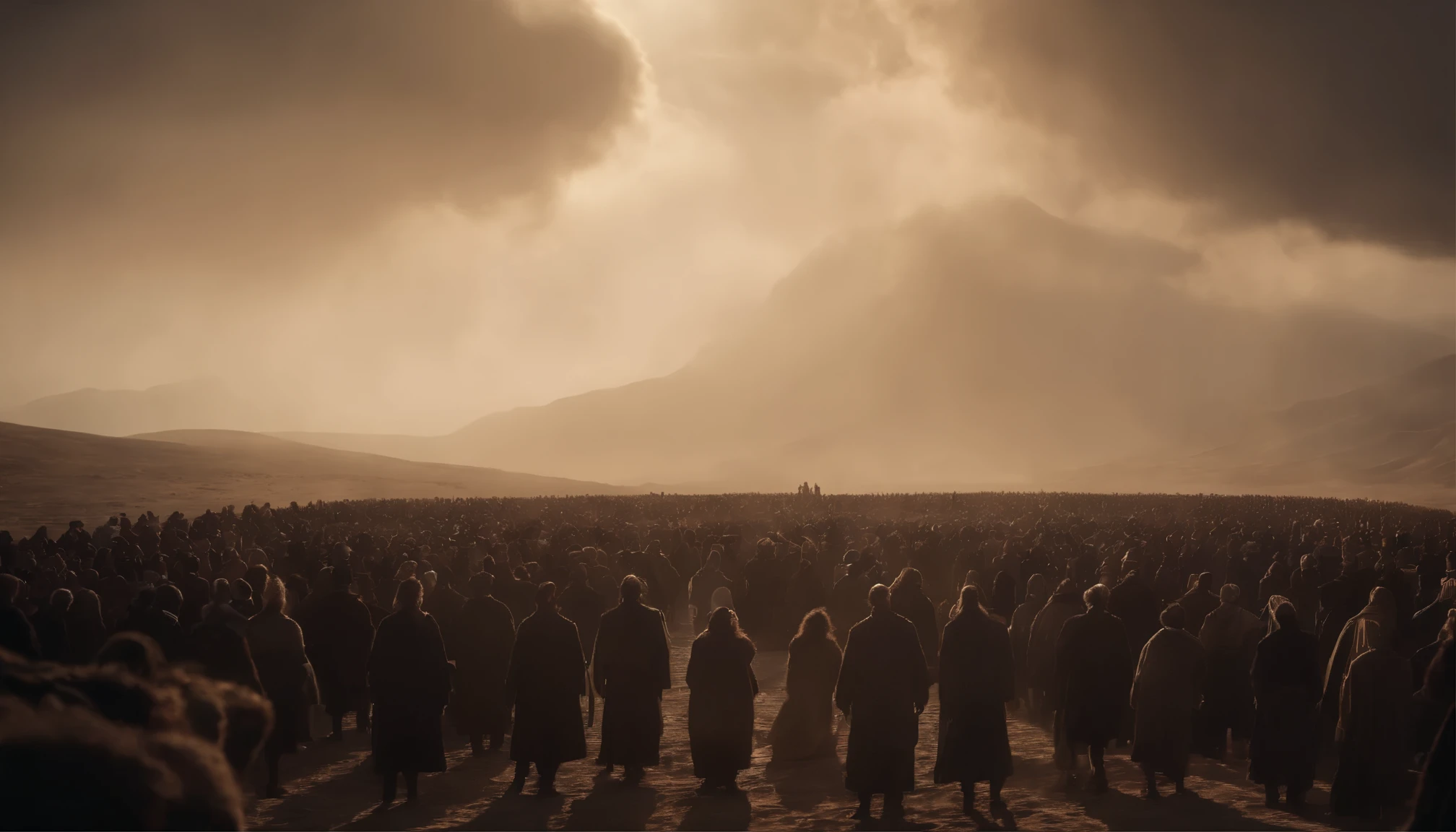 When human beings began to multiply greatly in number on earth, Epic and detailed biblical scene, A.C
