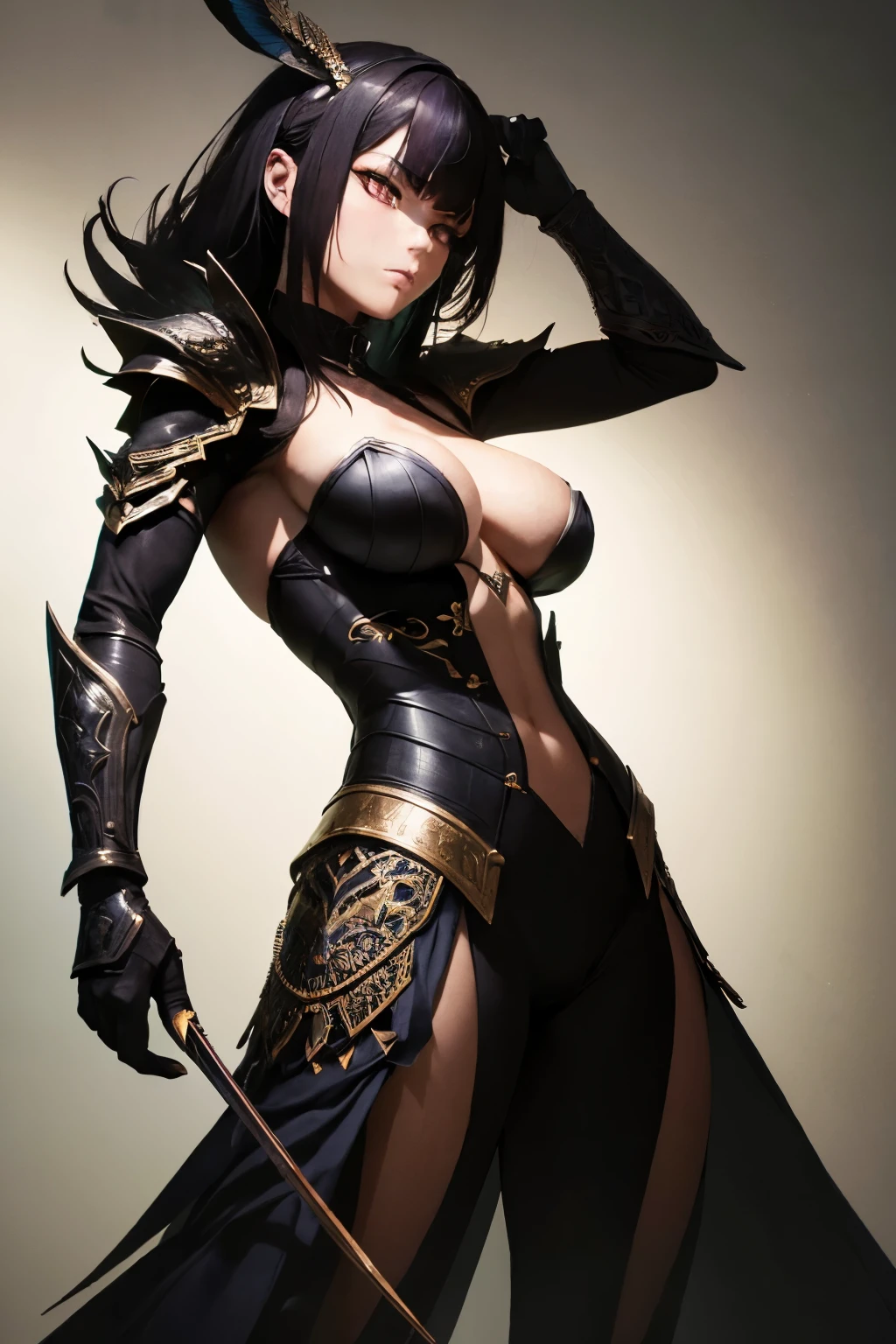 (best quality,4k,highres,masterpiece:1.2),ultra-detailed,realistic,physically-based rendering,professional,portrait,studio lighting,sharp focus,extreme detail description,mysterious colors,subtle lighting effect,fierce,battle scene,warrior,woman,cockroach-inspired armor,elaborate design,intricate,complex anatomy,armor plates,reflective surface,dark background,haunting eyes,powerful stance,commanding presence,natural surroundings,insects crawling,beautifully crafted,bold silhouette,dominant posture,ornate patterns,durable texture,heroic figure,glowing eyes,endurance,strong determination,impactful composition,contrast light and shadow,striking visual contrast,meticulous craftsmanship
