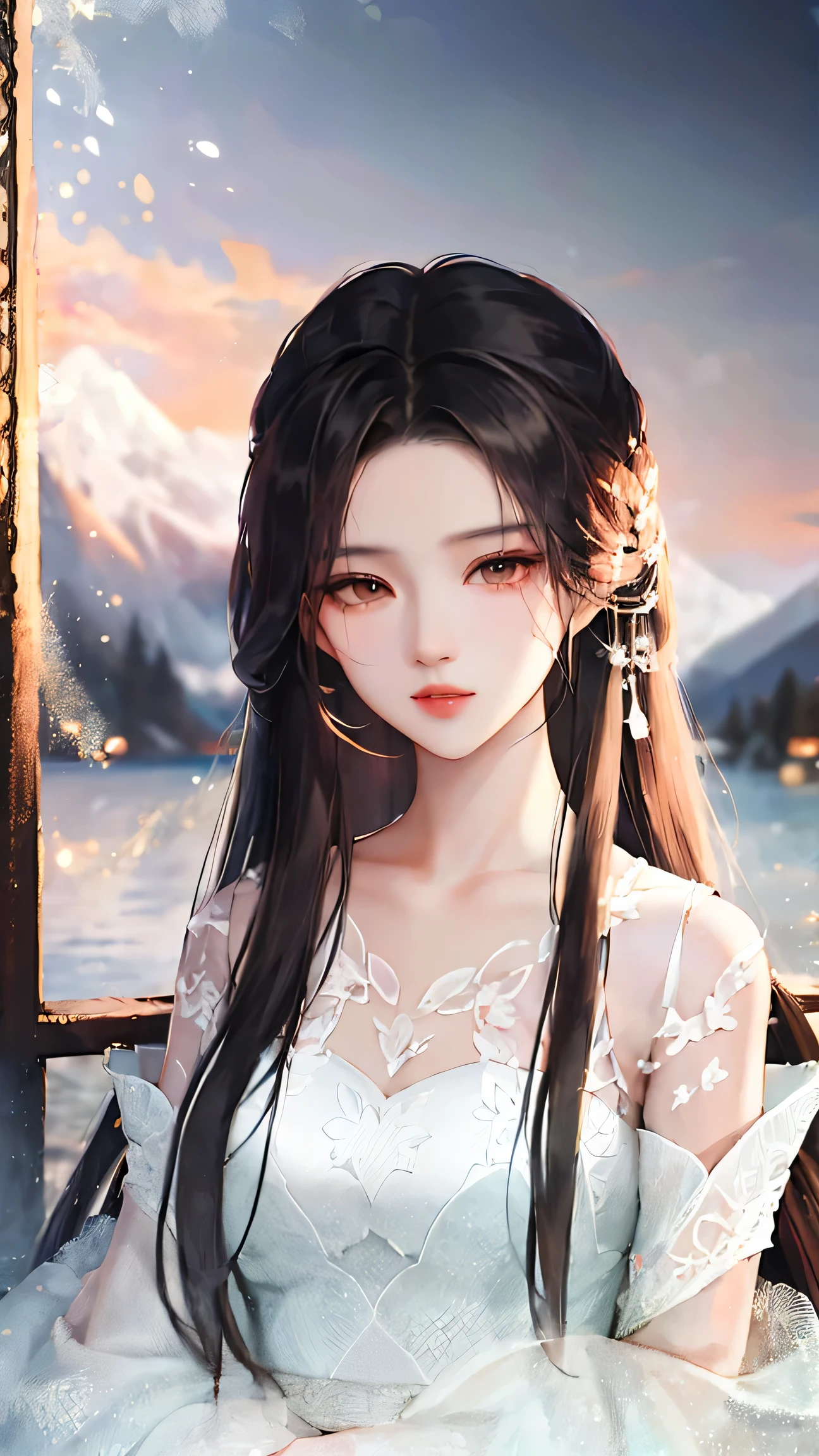 heroes'A masterpiece in the style of ancient Wei Zi,Close-up of a woman with black hair,red dress,Antique rhyme,Exquisite epic character art,Presenting stunning aesthetics and antique atmosphere,The delicate brushstrokes and depth of field in the picture make you immersed in the scene,Fan Qiwu quasi-world can be regarded as the beauty of mountains and rivers,Liu Yifei,