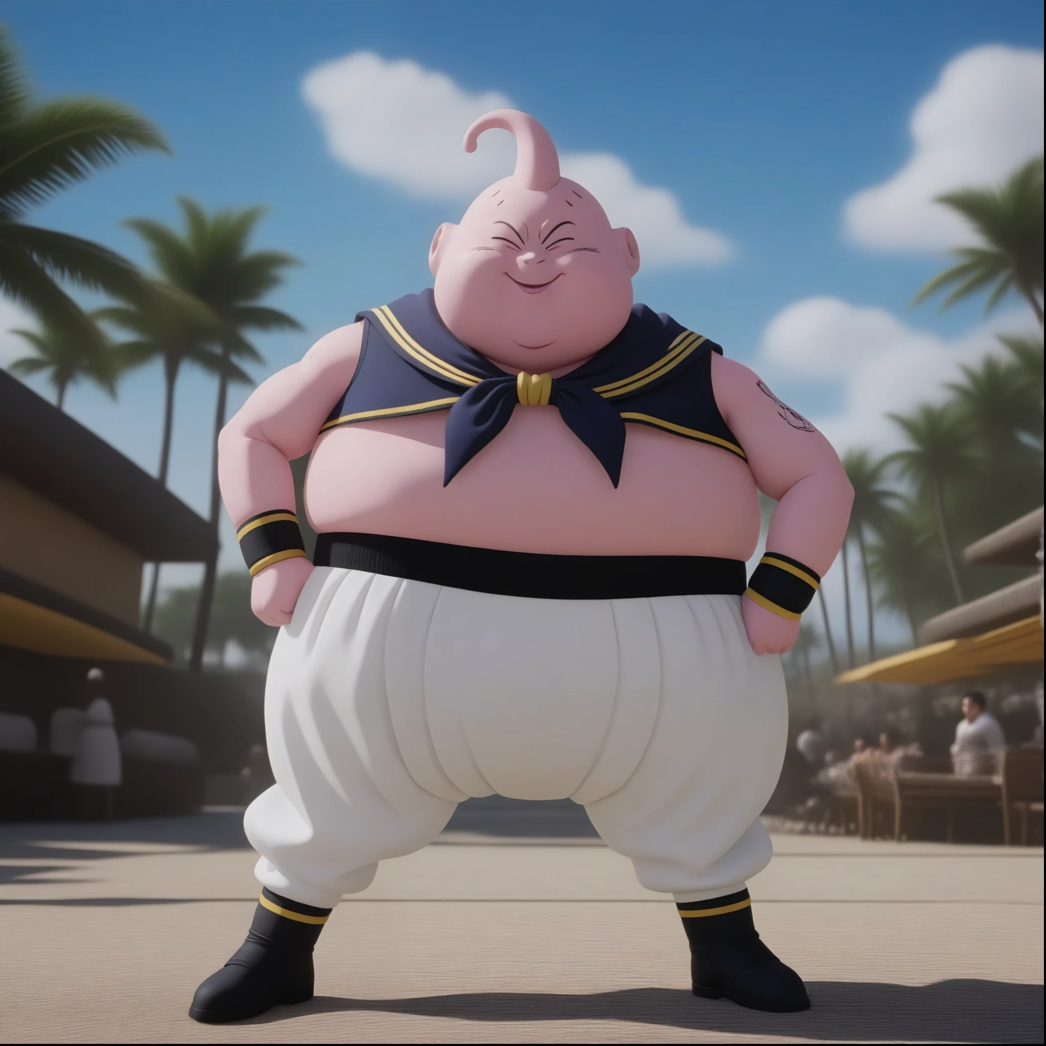 goodbuu，fullbody shot，Sailor suit，((Best quality)), ((Masterpiece))，hands-up，open mouth，UHD，realistic:3，3D,