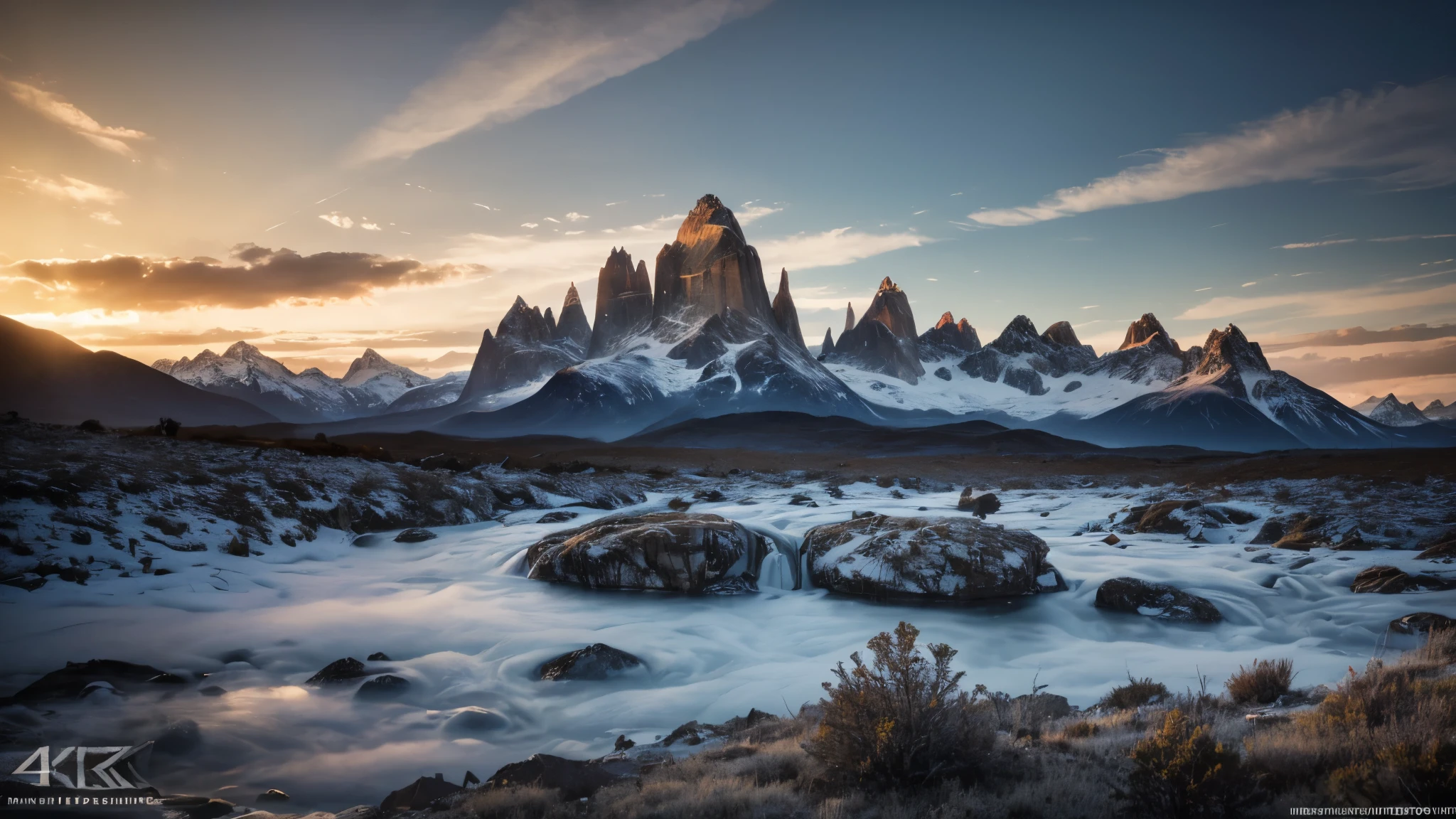 A breathtaking vista of the rugged, snow-dusted granite spires of Patagonia piercing through a sea of ethereal clouds at dawn. (best quality,4k,8k,highres,masterpiece:1.2),ultra-detailed,(realistic,photorealistic,photo-realistic:1.37),HDR,UHD,studio lighting,ultra-fine painting,sharp focus,physically-based rendering,extreme detail description,professional,vivid colors,bokeh,portraits,landscape,photography,colorful palette,dramatic lighting