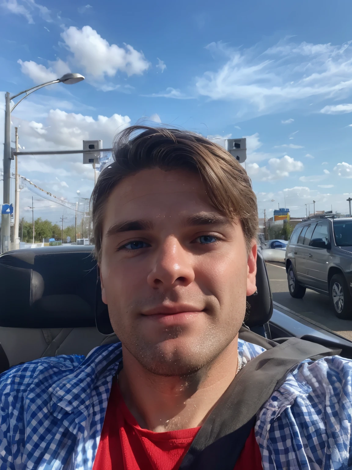 Transform into a blue eyed blonde clean shaven fair skinned Caucasian man in his 30s