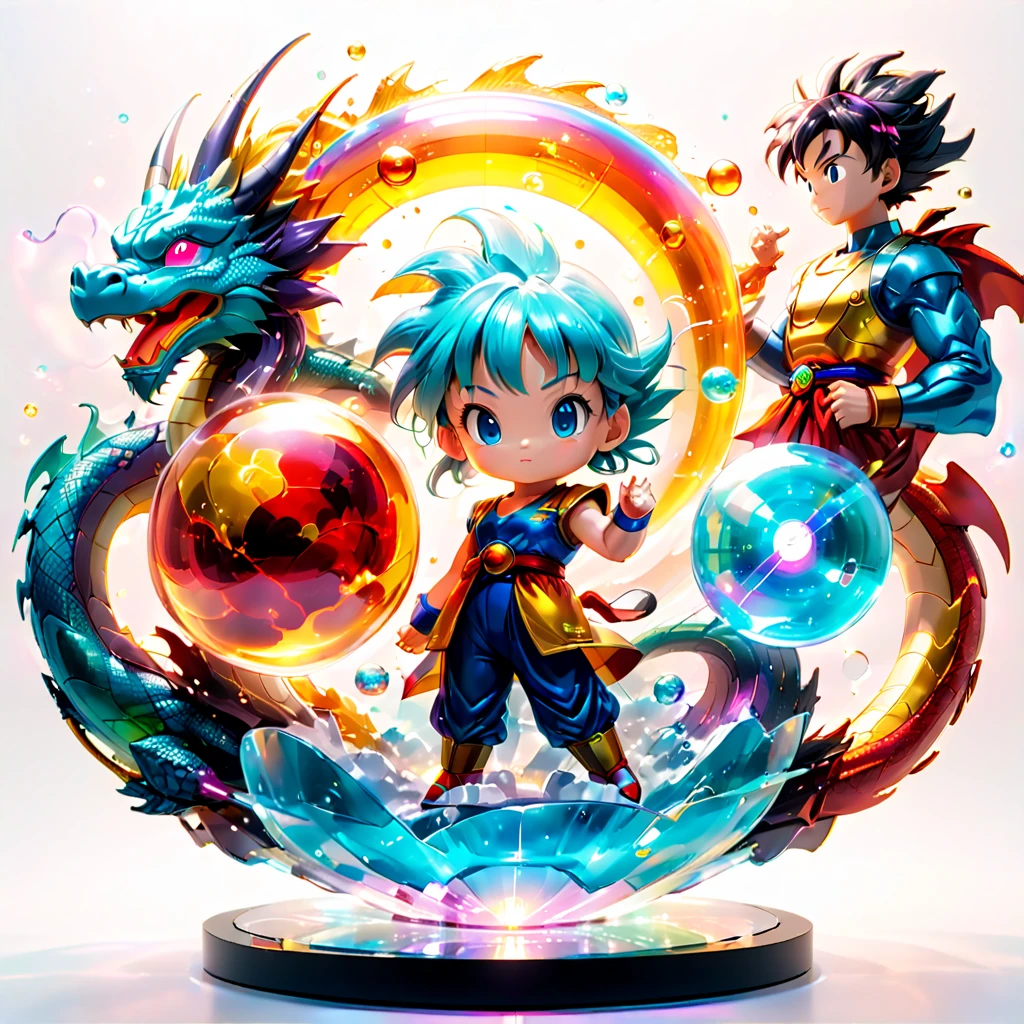 Dragon Ball漫画人物，Sun Wukong，((Boomer))，Encounter at Baozi Mountain，Four Star Dragon Ball，小悟空正将Four Star Dragon Ball交给布尔玛，Verdant jungle，Towering trees and dense shrubbery create a vibrant backdrop，The entire picture adopts the techniques of comics and illustrations，Show the innocence of childhood and the warmth of friendship。