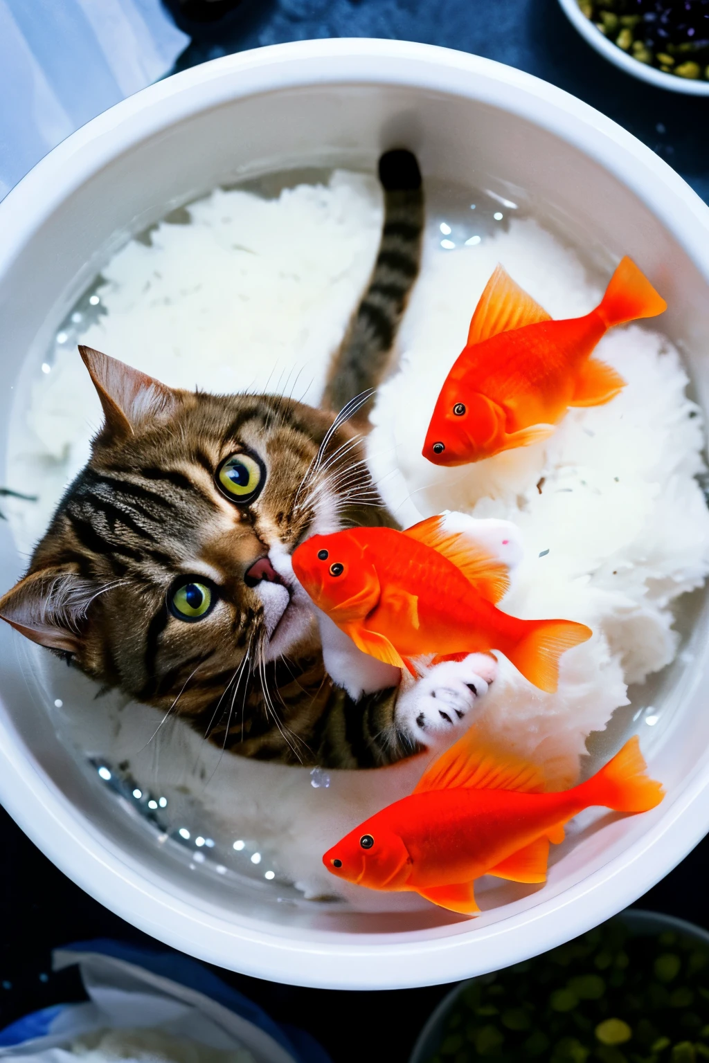 Cat,festival,Goldfish scooping,high resolution,