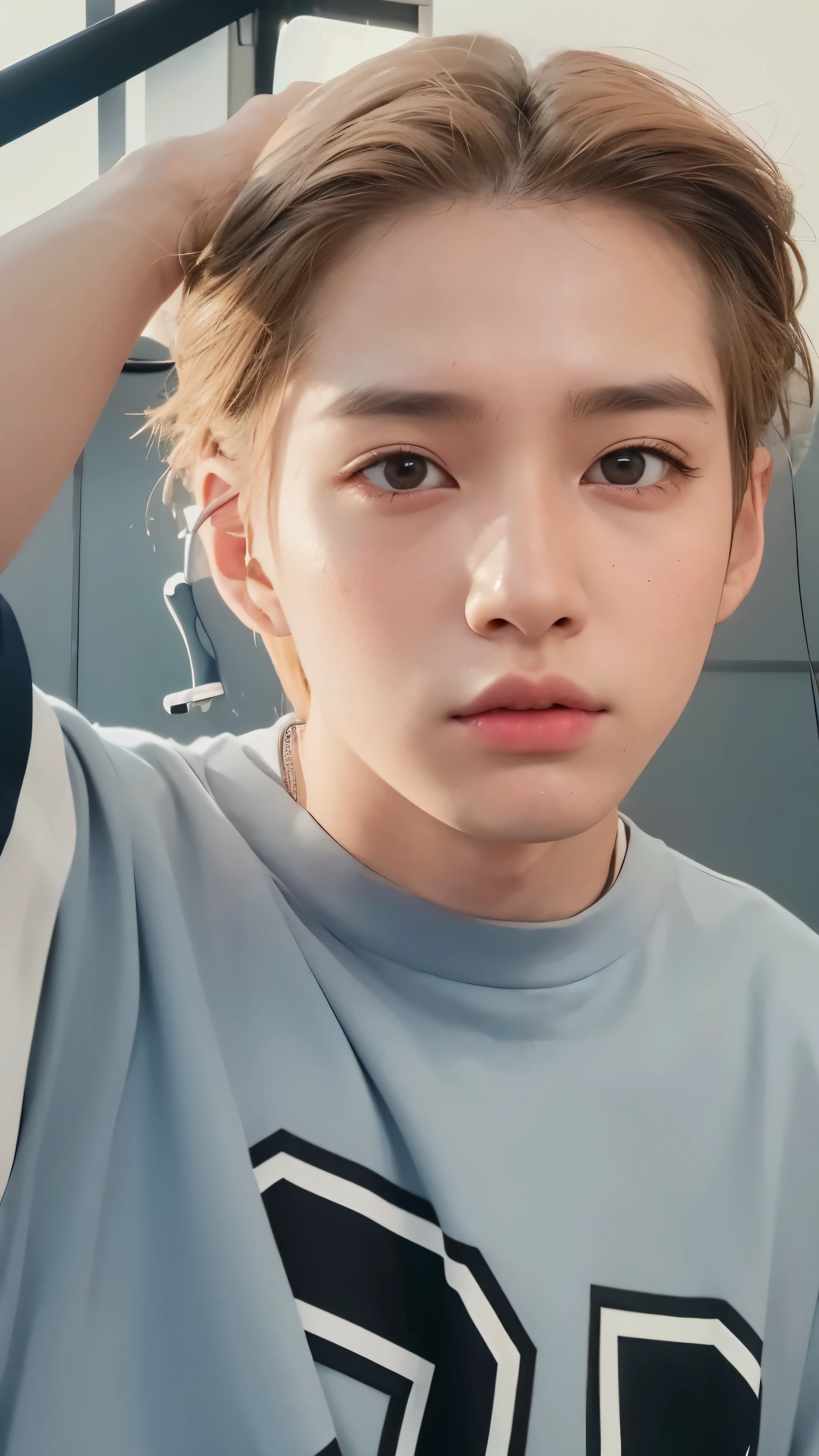 There's a kid with headphones on and a pink sweater, ulzzang, Ulzzang masculino, Wan adorable cara coreana, Cai Xukun, kanliu666, Jinyoung Shin, Ruan lindo vtuber, Kim Doyoung, Chiho, e-chica, E - Chica, Jung Jaehyun, Jaeyeon Nam, Sakimichan