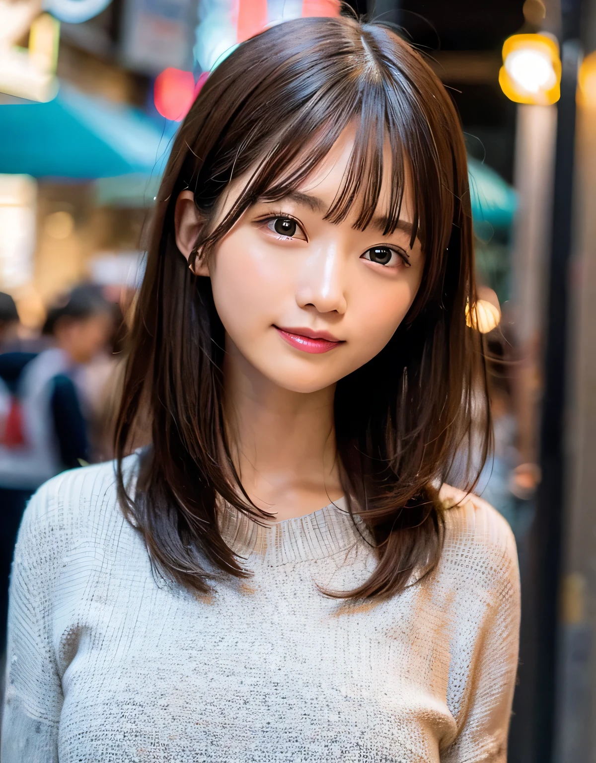 (highest quality、High resolution、masterpiece:1.3)、Beautiful woman、slender body shape、dark brown hair、(Gion Street)、Highly detailed face and skin texture、detailed eye、beautiful double eyelids、cute big smile