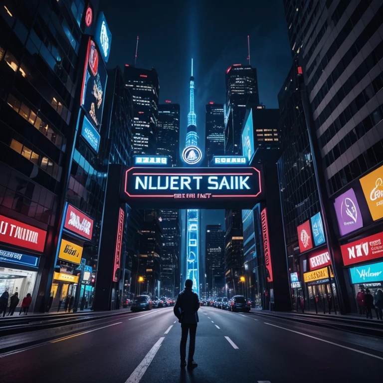 In the heart of the bustling city nightscape, a logo stands out in vibrant neon hues, boasting the words "TAKE THE RISK" in bold, line art letters. The backdrop is a black and dark blue canvas that accentuates the logo's bright blue radiance. The design is minimal and solid, adding an element of intrigue and mystery. The 3D realistic effect enhances the logo's allure and attracts the eye, inviting viewers to embrace the thrill and challenge that comes with taking risks.