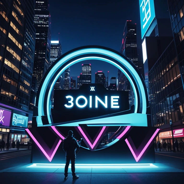 In the heart of the bustling city nightscape, a logo stands out in vibrant neon hues, boasting the words "TAKE THE RISK" in bold, line art letters. The backdrop is a black and dark blue canvas that accentuates the logo's bright blue radiance. The design is minimal and solid, adding an element of intrigue and mystery. The 3D realistic effect enhances the logo's allure and attracts the eye, inviting viewers to embrace the thrill and challenge that comes with taking risks.