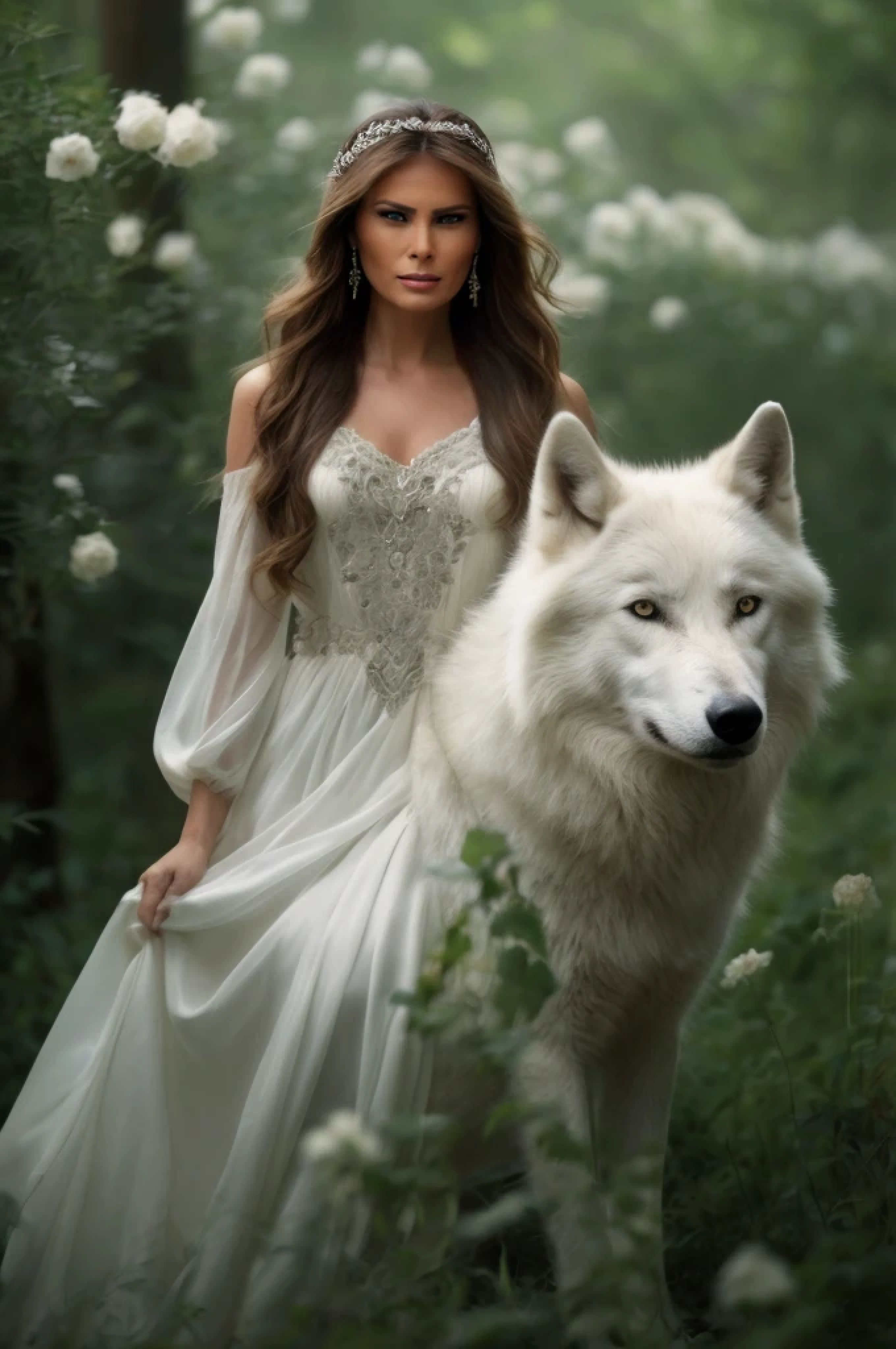 Beautiful Melania Trump with no teeth showing, red lips, Her eyes shone like dreamy stars, glowing eyes, beautiful and detailed eyes, RAW photo,(high detailed skin:1), (realistic, photo-realistic:1.40), ultra high resolution, professional lighting , 8k uhd, dslr , high quality, film grain, Fujifilm XT3, RAW photo,, RAW photo,(high detailed skin:1), (realistic, photo-realistic:1.40), ultra high resolution, professional lighting , 8k uhd, dslr , high quality, film grain, Fujifilm XT3, RAW photo